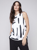 Charlie B Charlie B Paintbrush Stroke Print Sleeveless Top