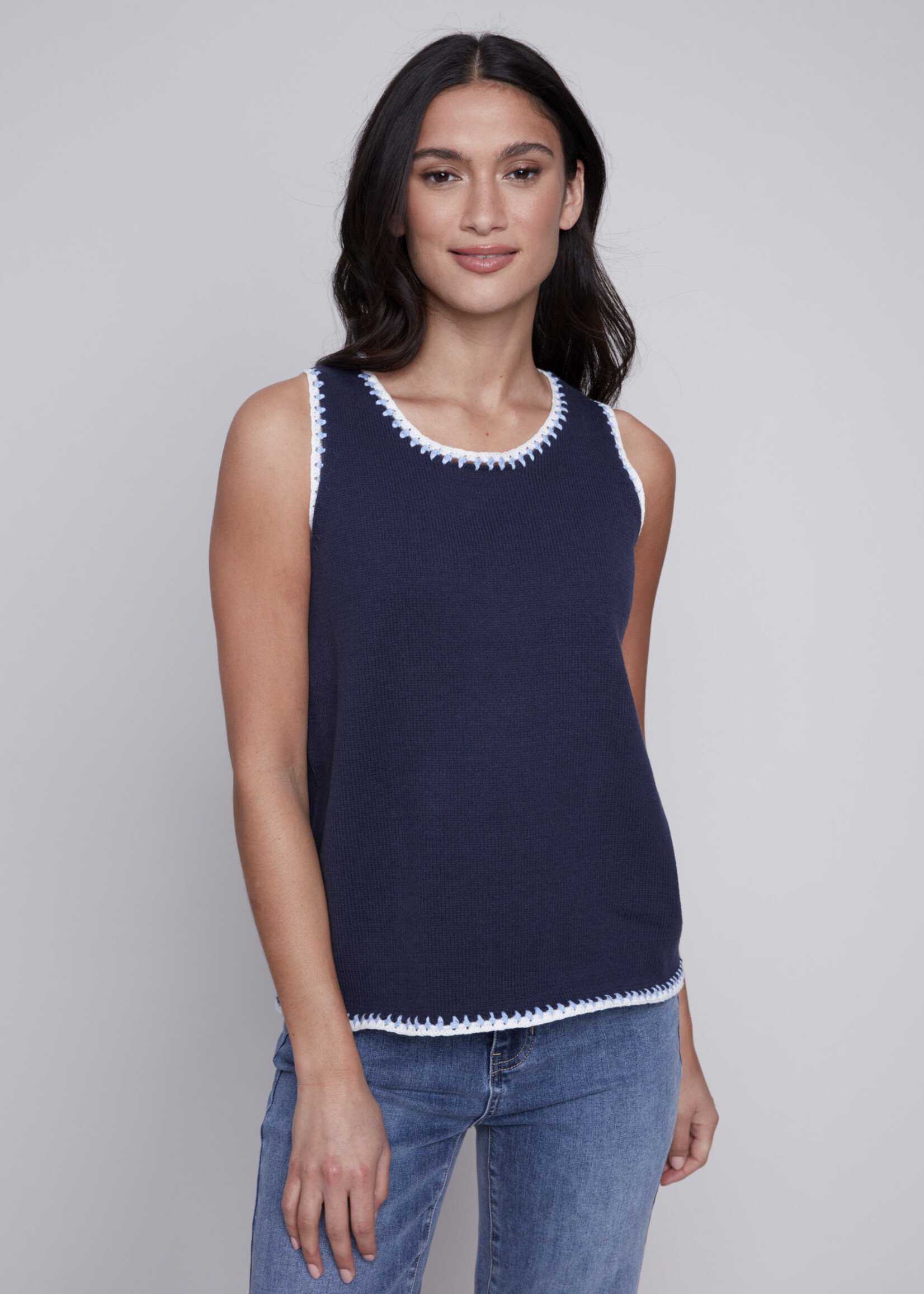 Charlie B Charlie B Knit Tank Contrasted Edging