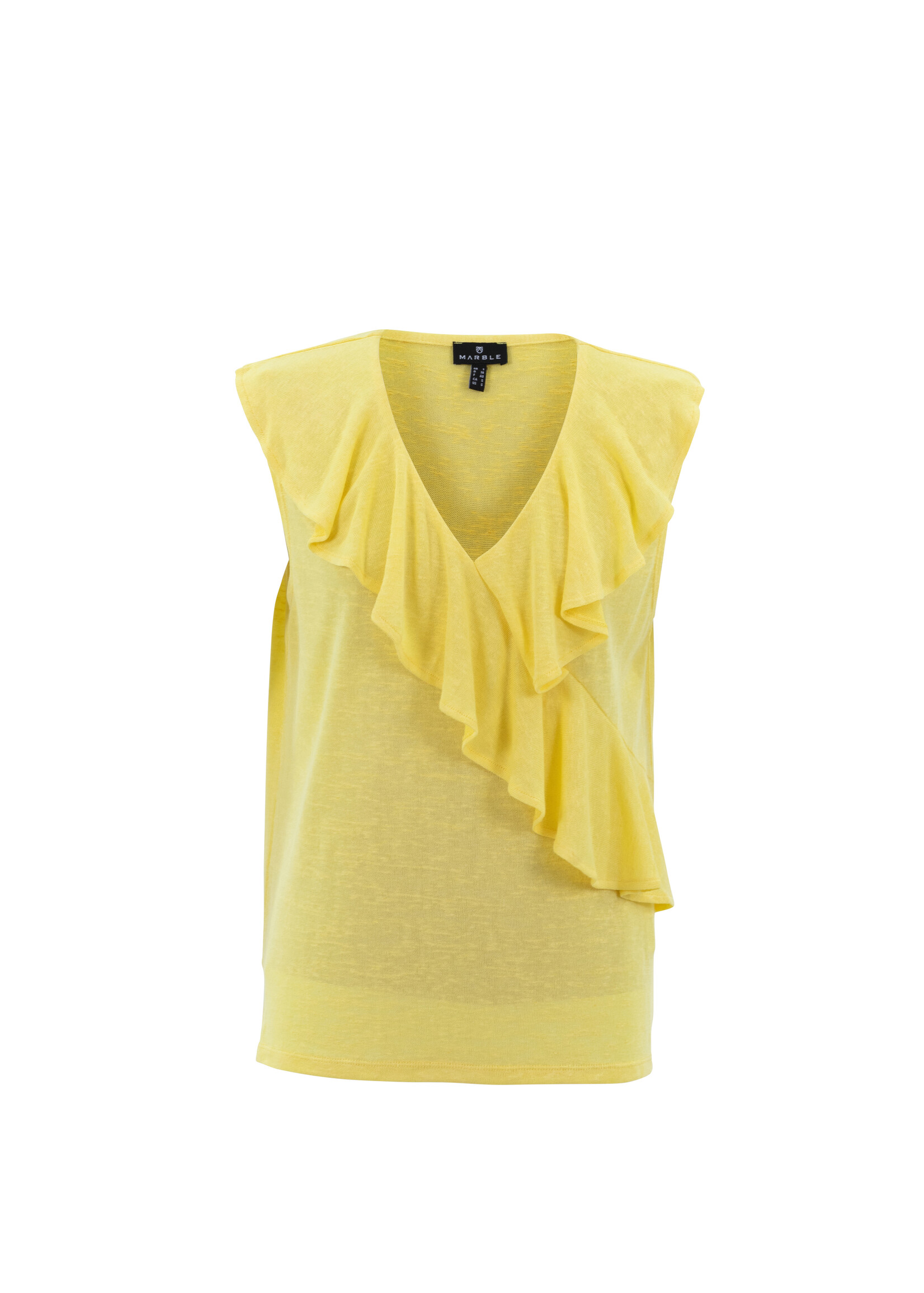 Marble Fashion Designs Marble Sleeveless Flounce Top