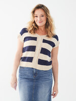 French Dressing Jeans FDJ Striped Knit Sleeveless Top