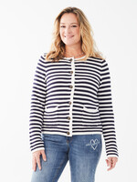 French Dressing Jeans FDJ Striped Chanel Style Cardi