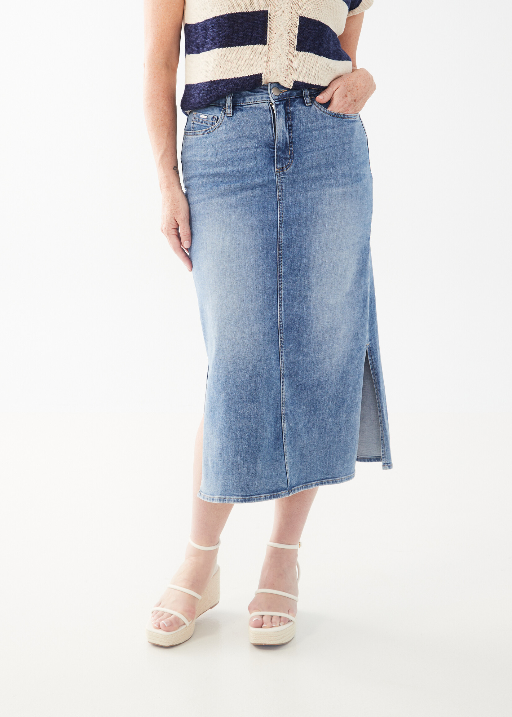 French Dressing Jeans FDJ Jean Skirt with Slit