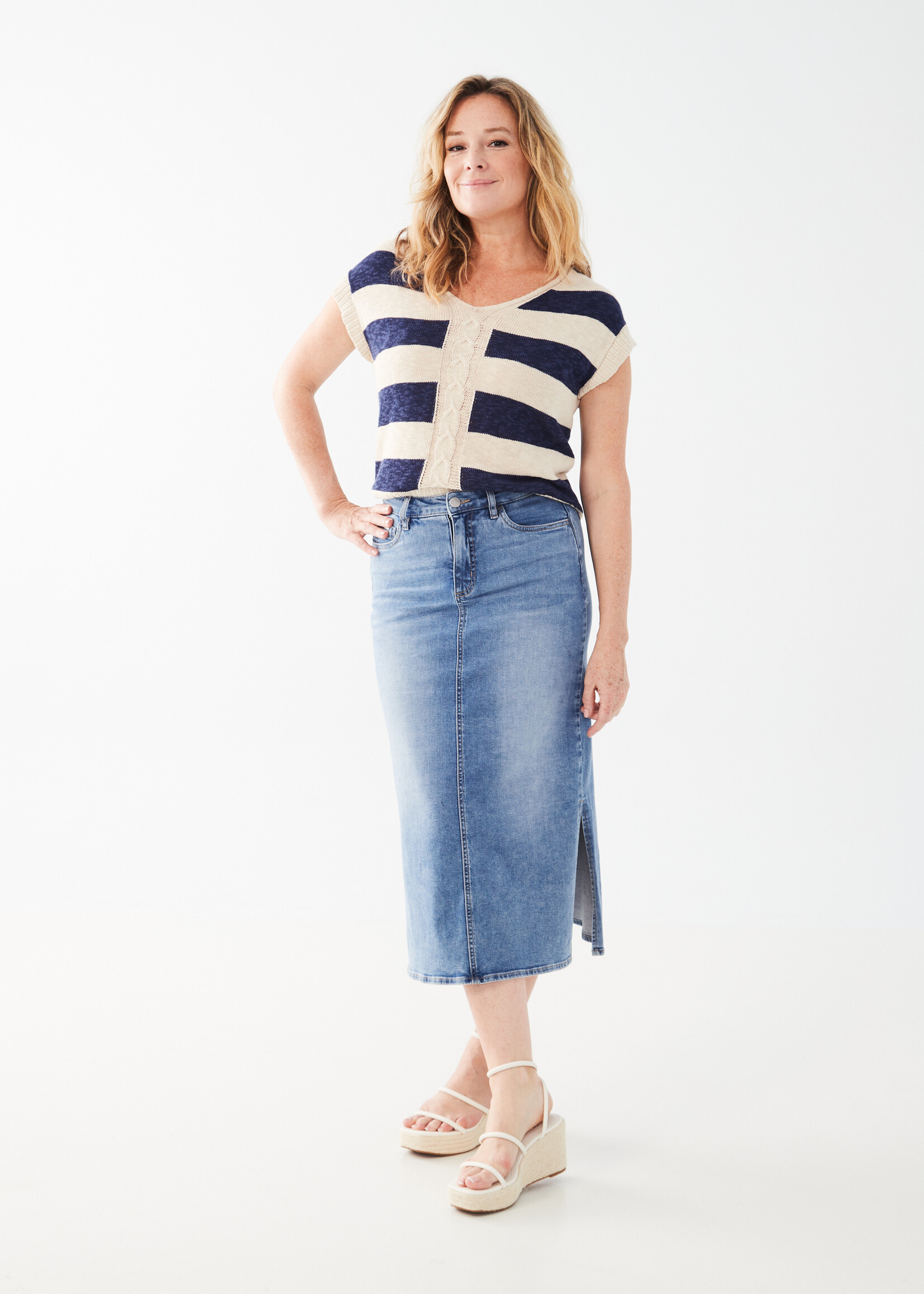 French Dressing Jeans FDJ Jean Skirt with Slit