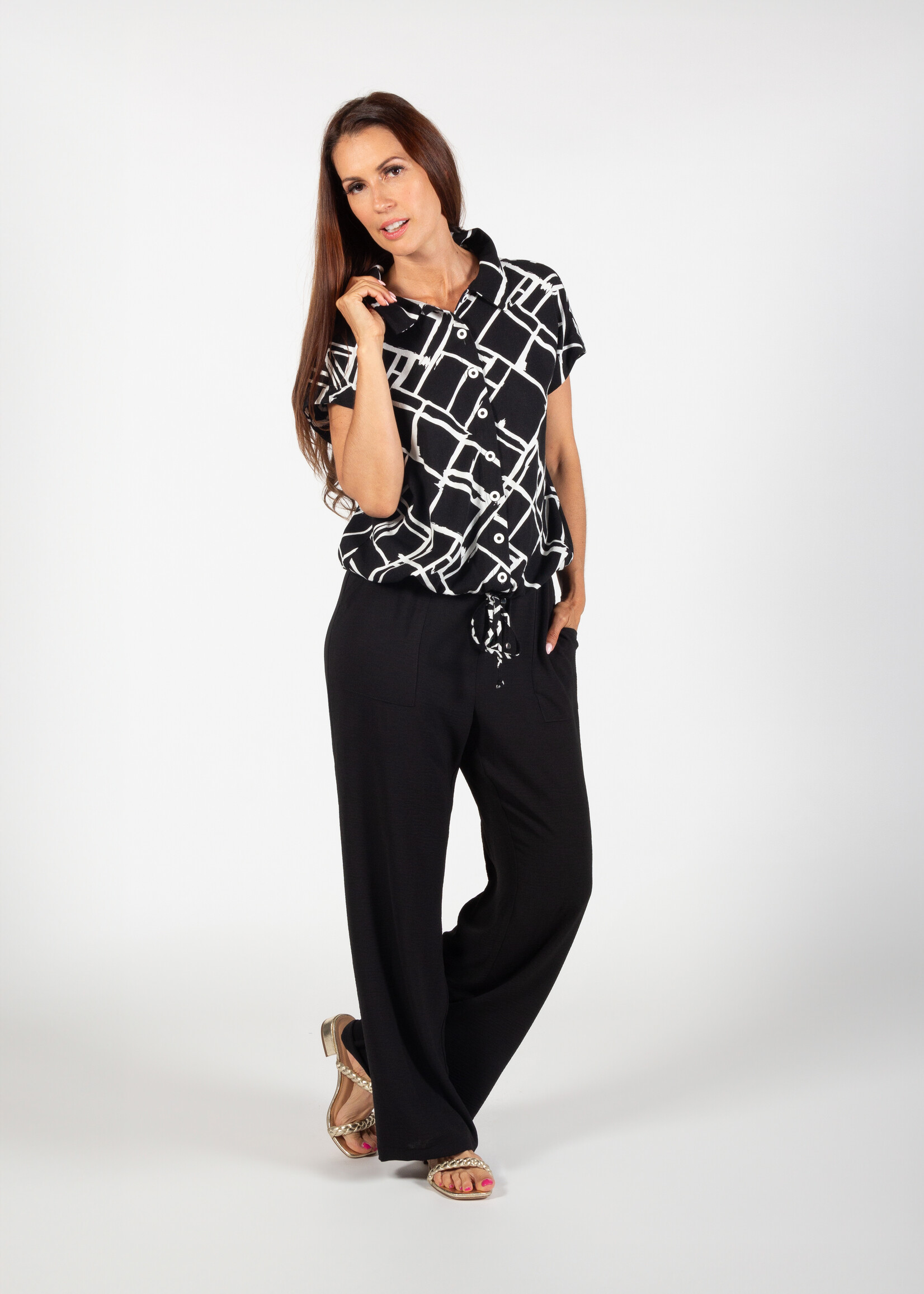 PURE PURE Abstract Print Tie Bottom Top