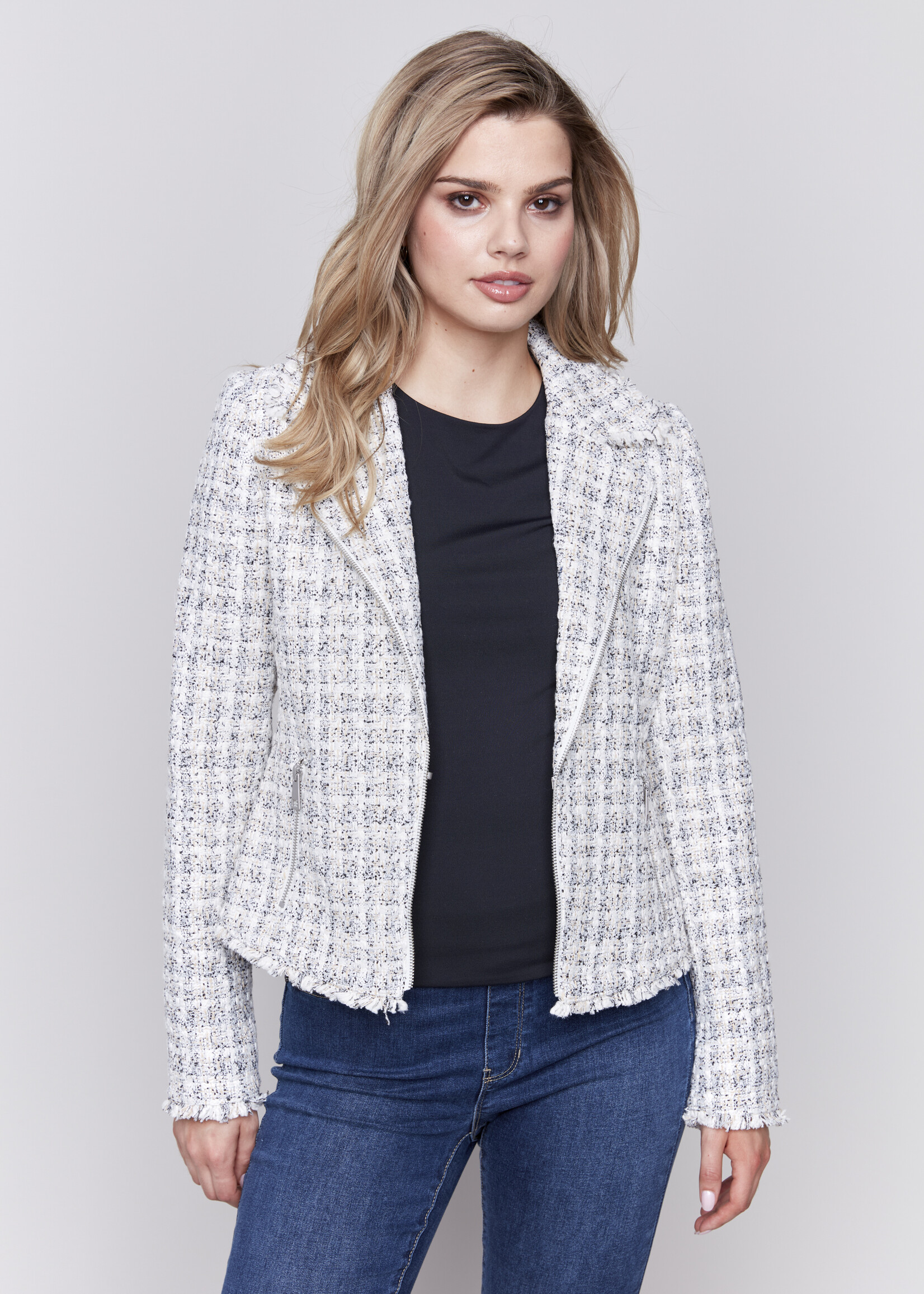Charlie B Charlie B Tweed Moto Jacket