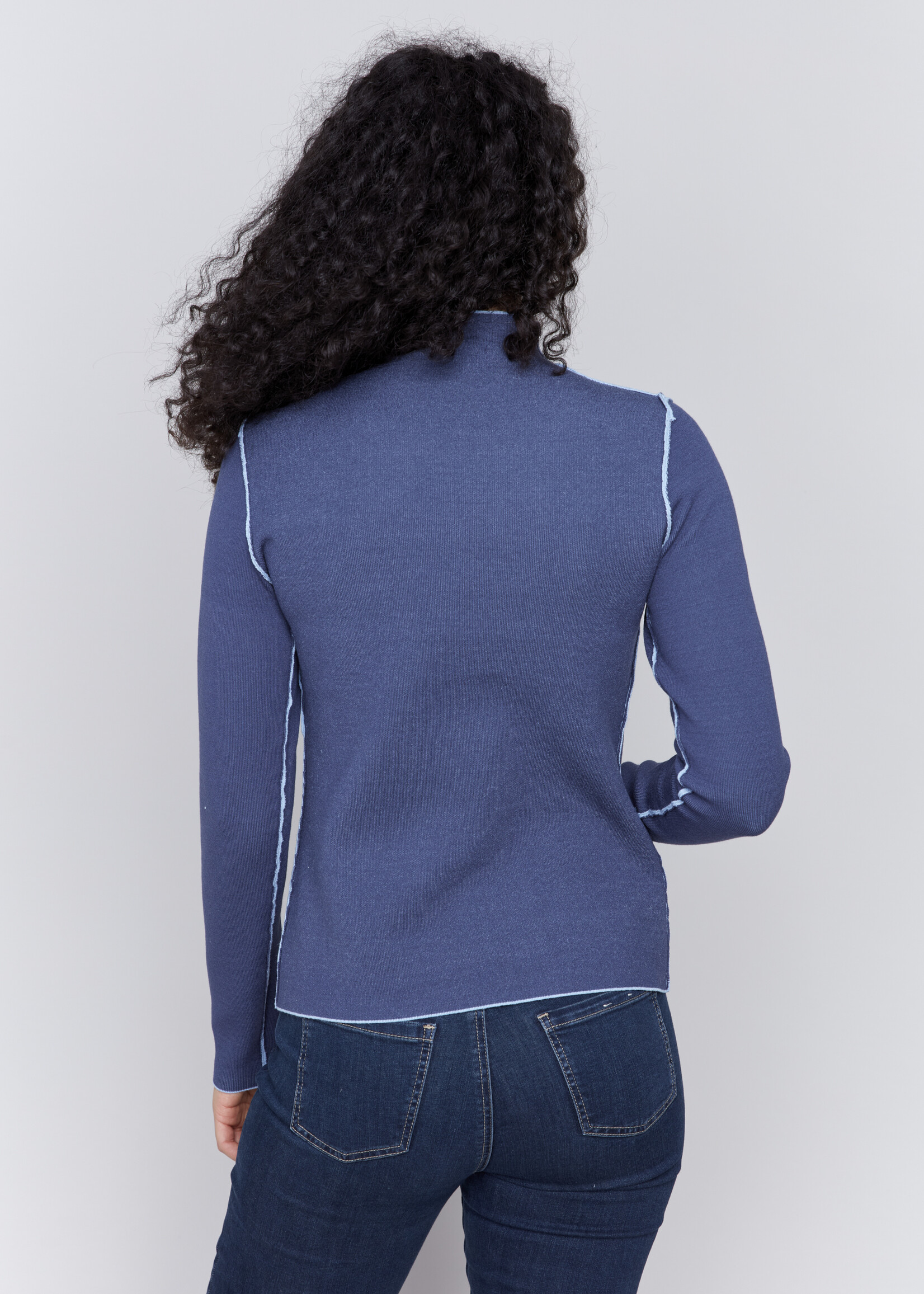 Charlie B Reversible Mock Neck Sweater