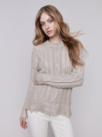 Charlie B Charlie B Metallic Cable Sweater