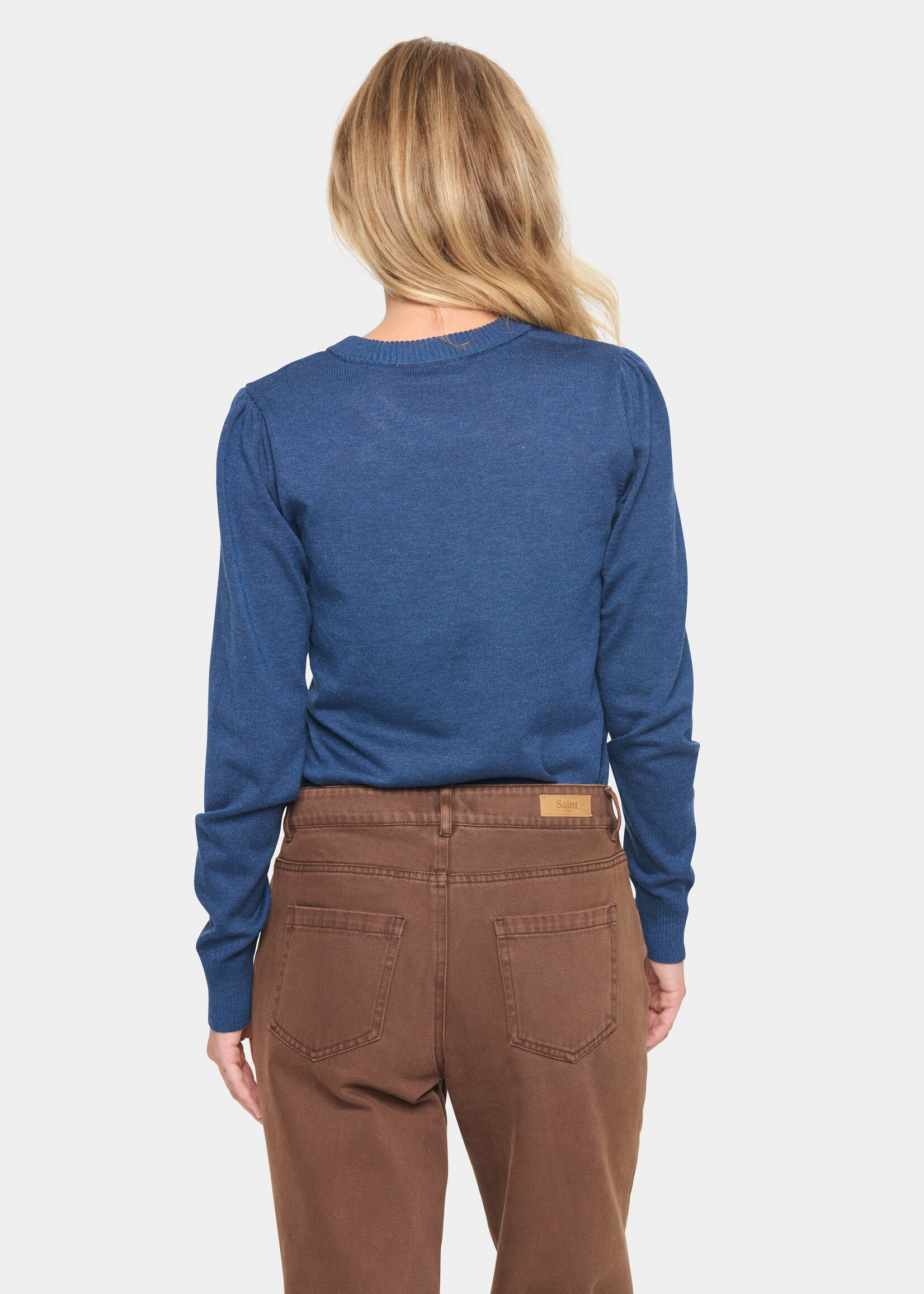 Saint Tropez Saint Tropez Mila Ruched Sleeve Crew Sweater