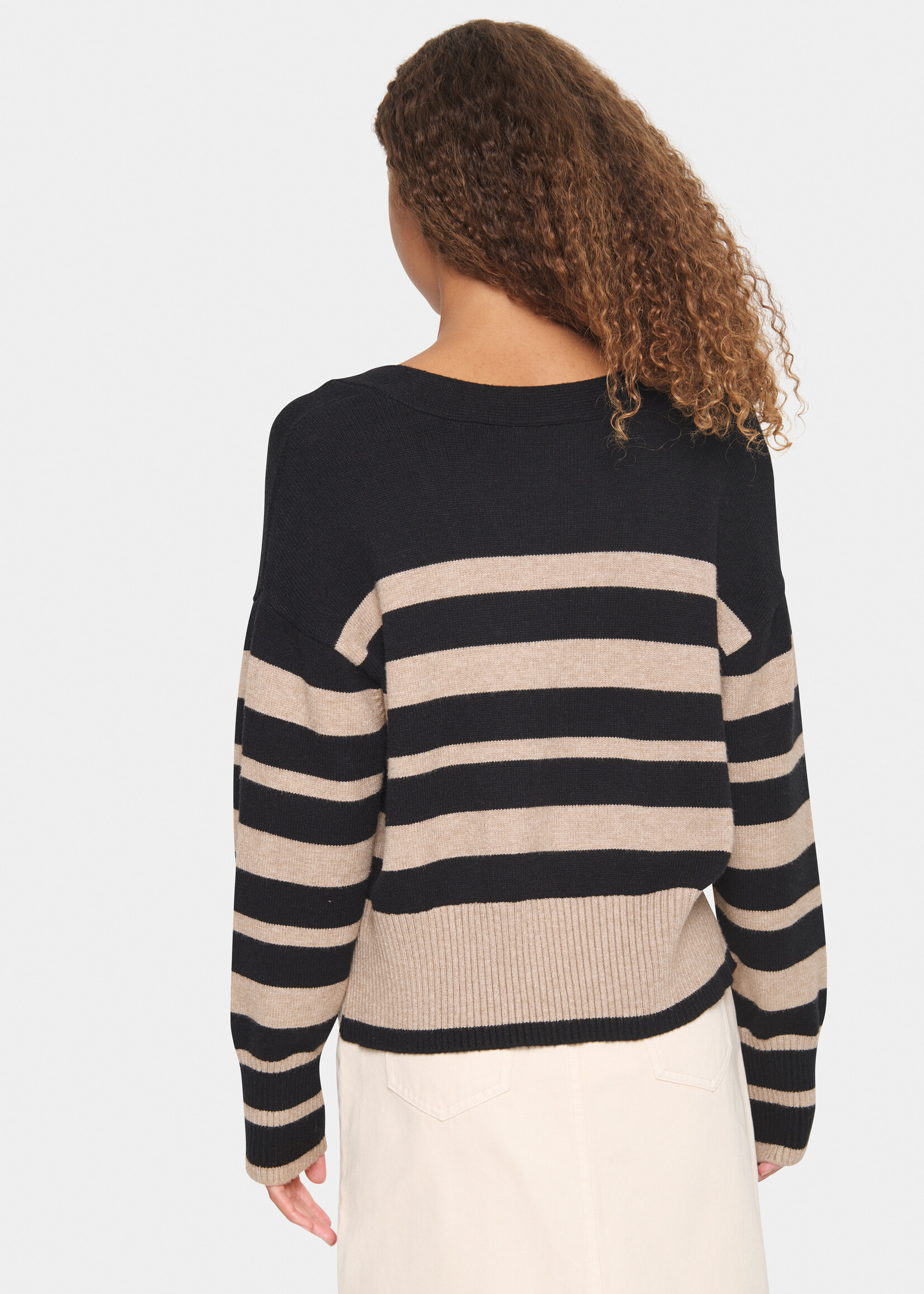 Saint Tropez Saint Tropez Inette Sparkle Button Striped Cardi
