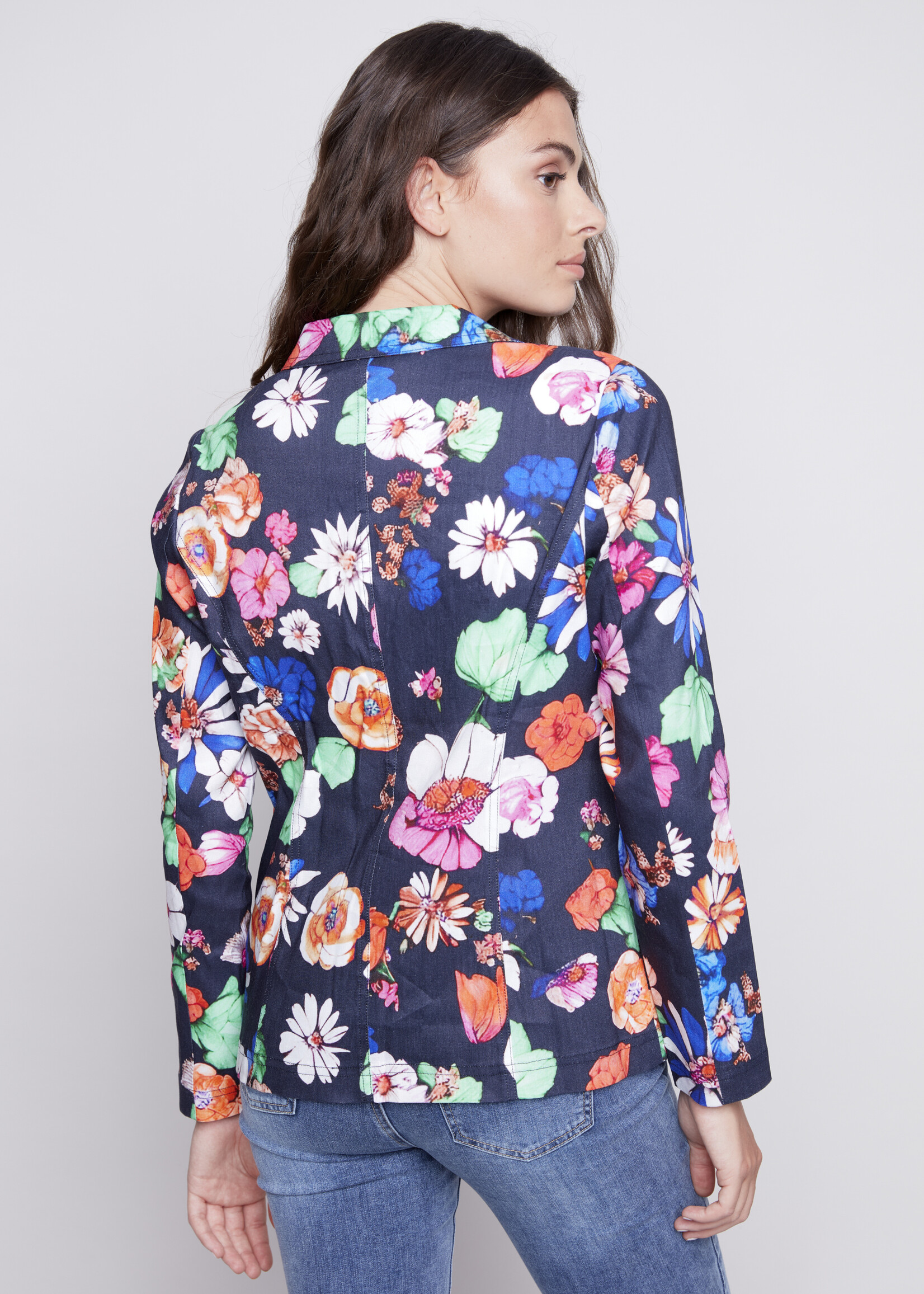 Charlie B Charlie B Floral Print Linen Blazer