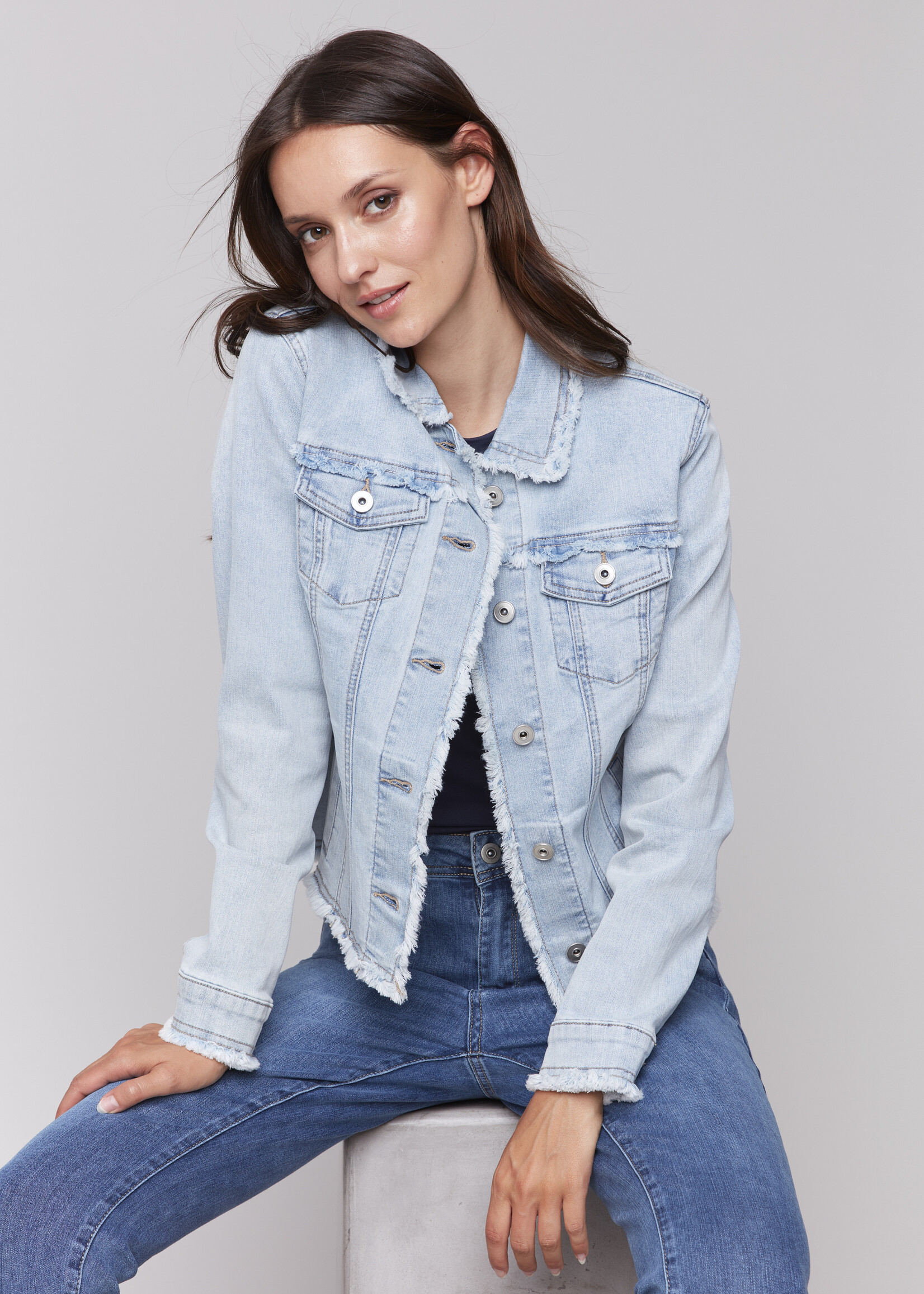 Charlie B Charlie B Fringe Denim Jacket