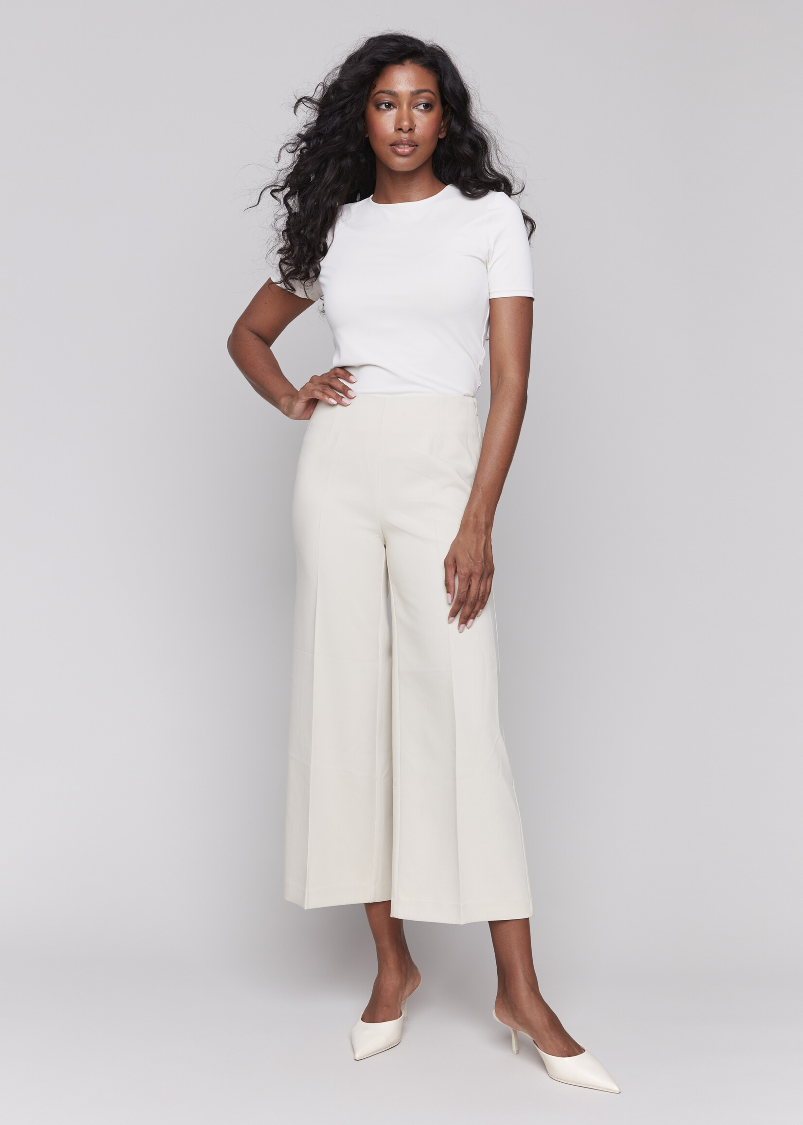 Charlie B Charlie B Side Zipper Wide Leg Pants