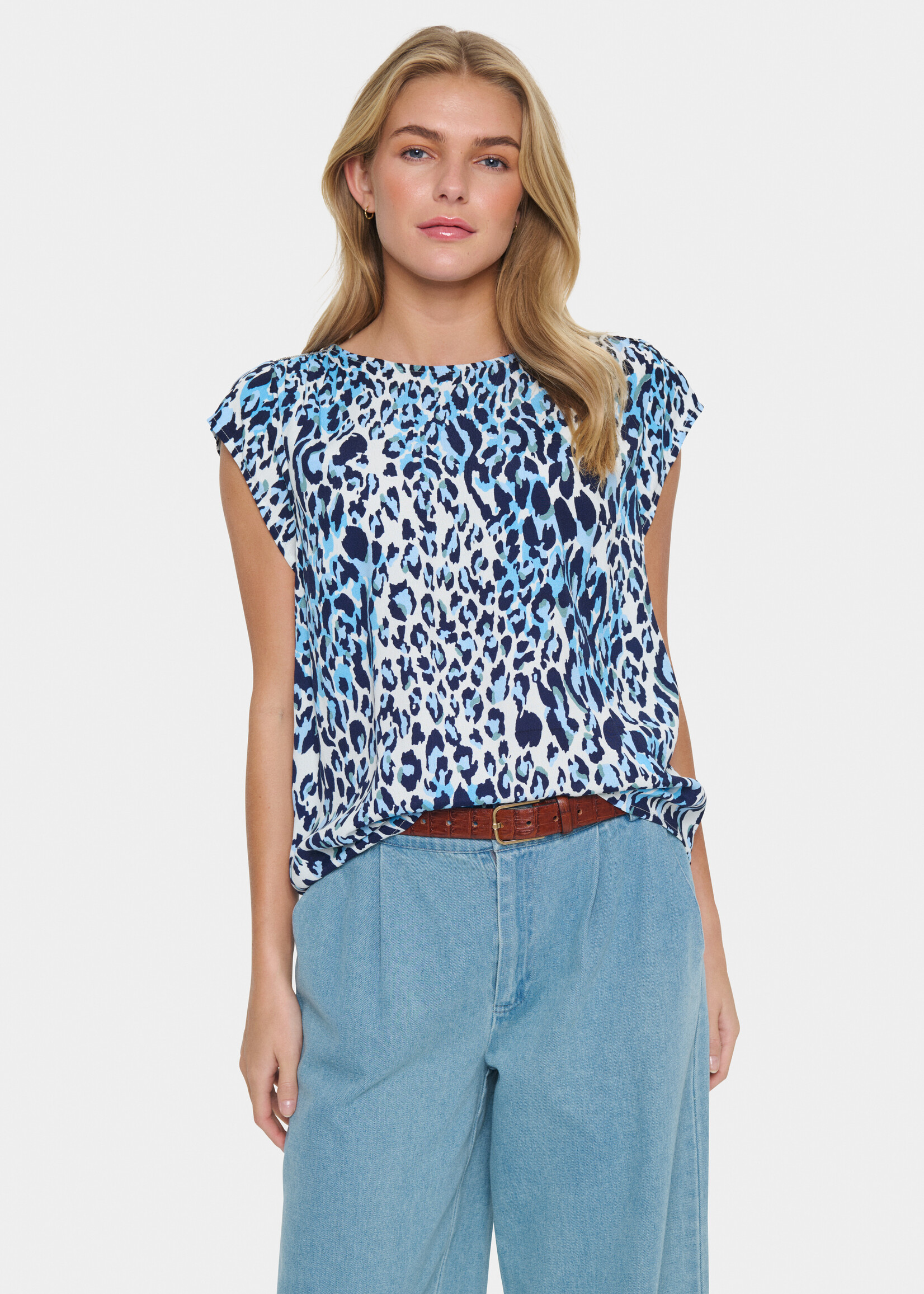 Saint Tropez Saint Tropez Bianca Flutter Cap Sleeve Top