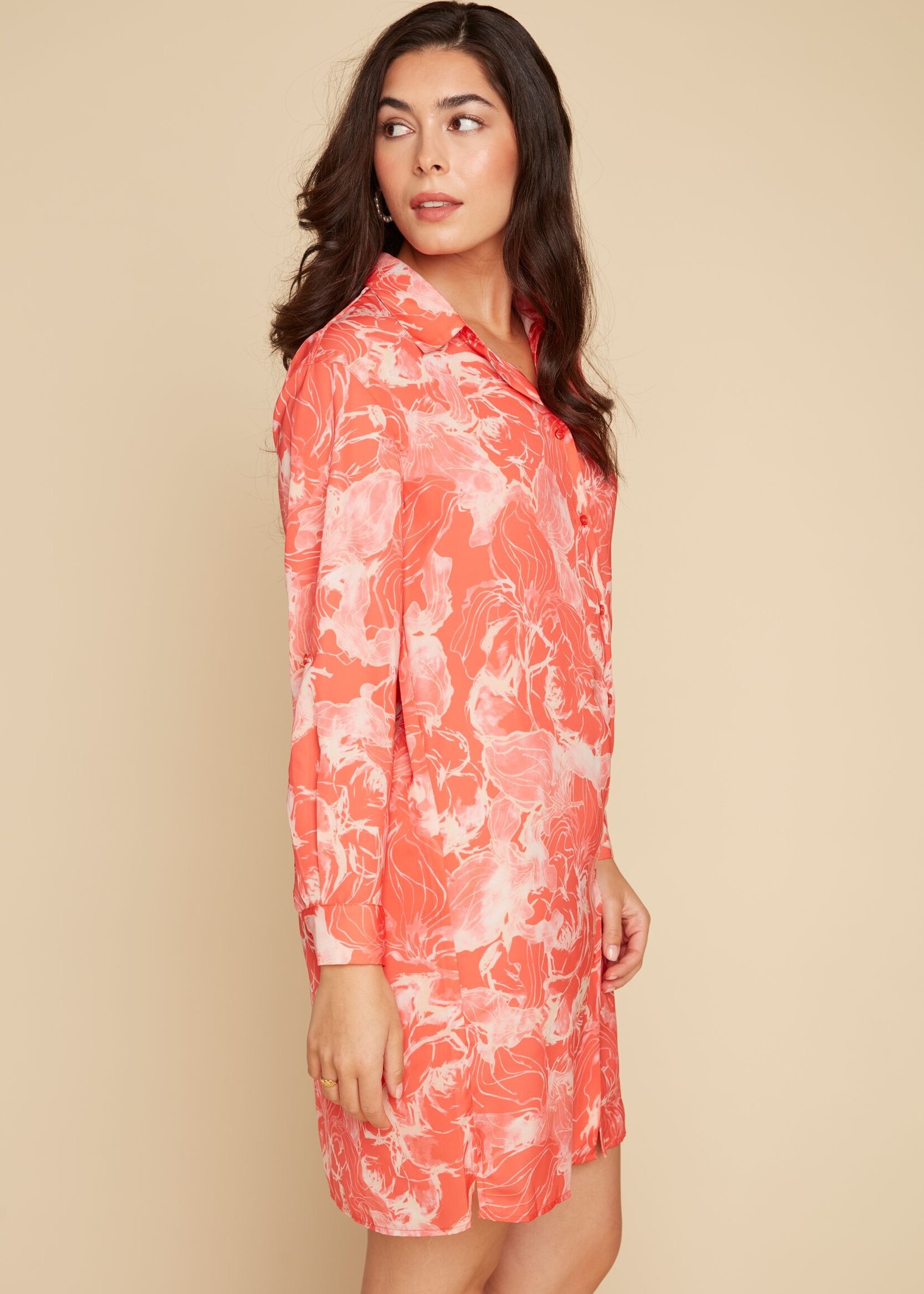 Renuar Renuar Floral Print Shirt Dress