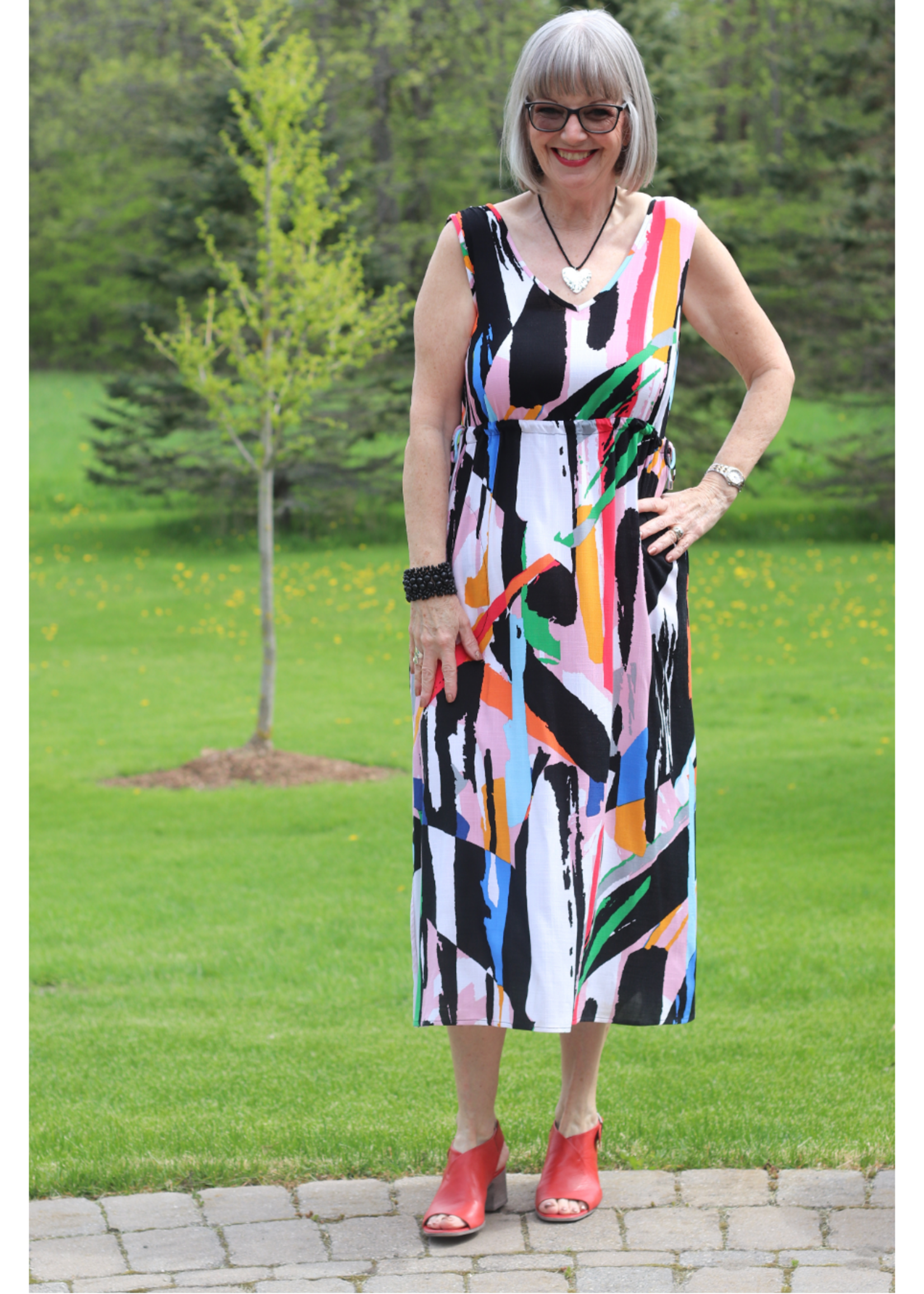 PURE PURE Abstract Print Dress