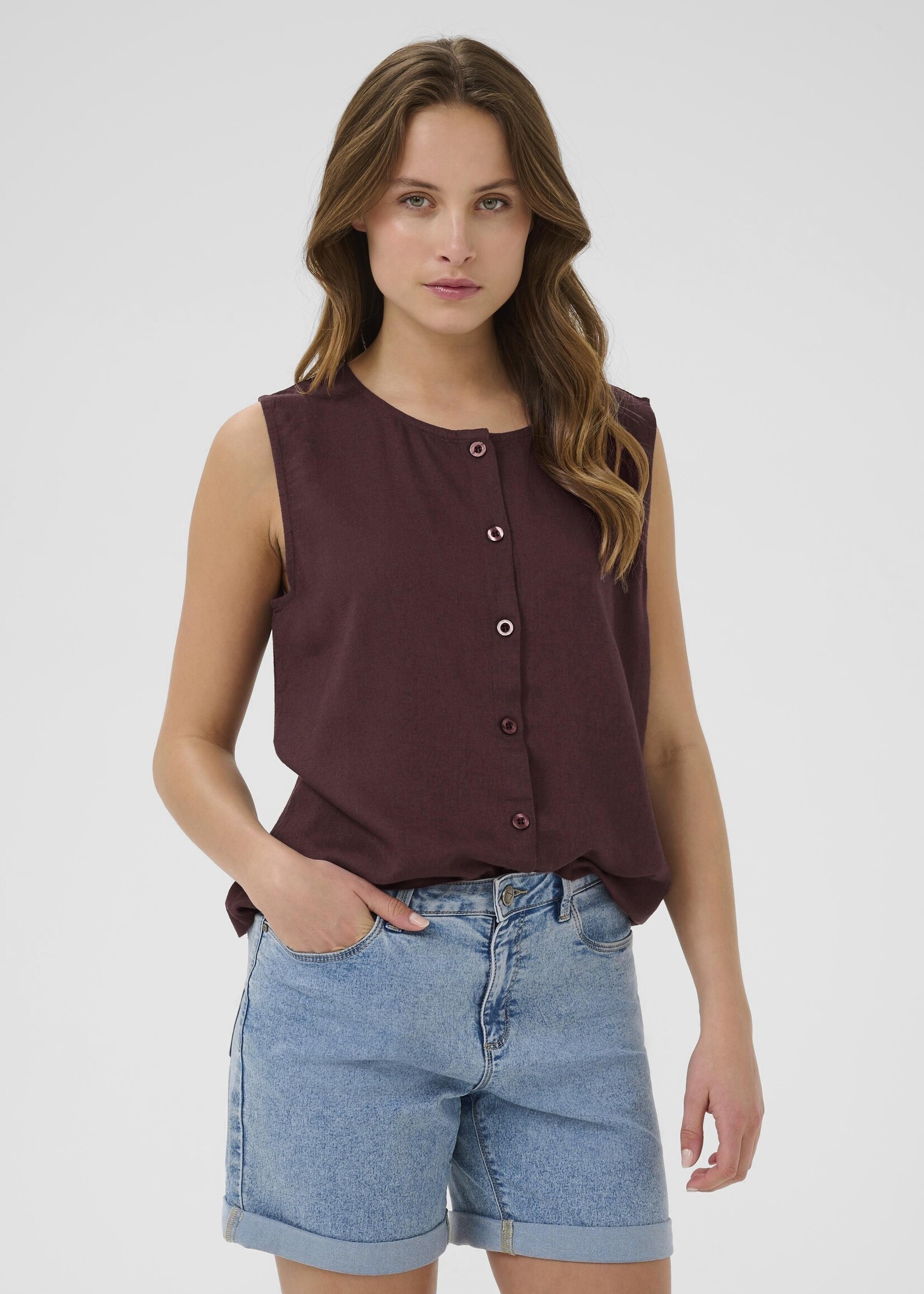 Kaffe Kaffe Milia Reversible Linen Tank