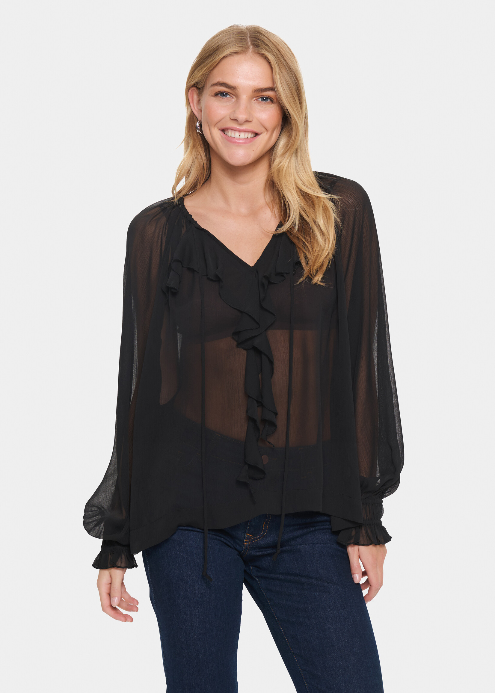 Saint Tropez Saint Tropez Lazie Boho Sheer Blouse