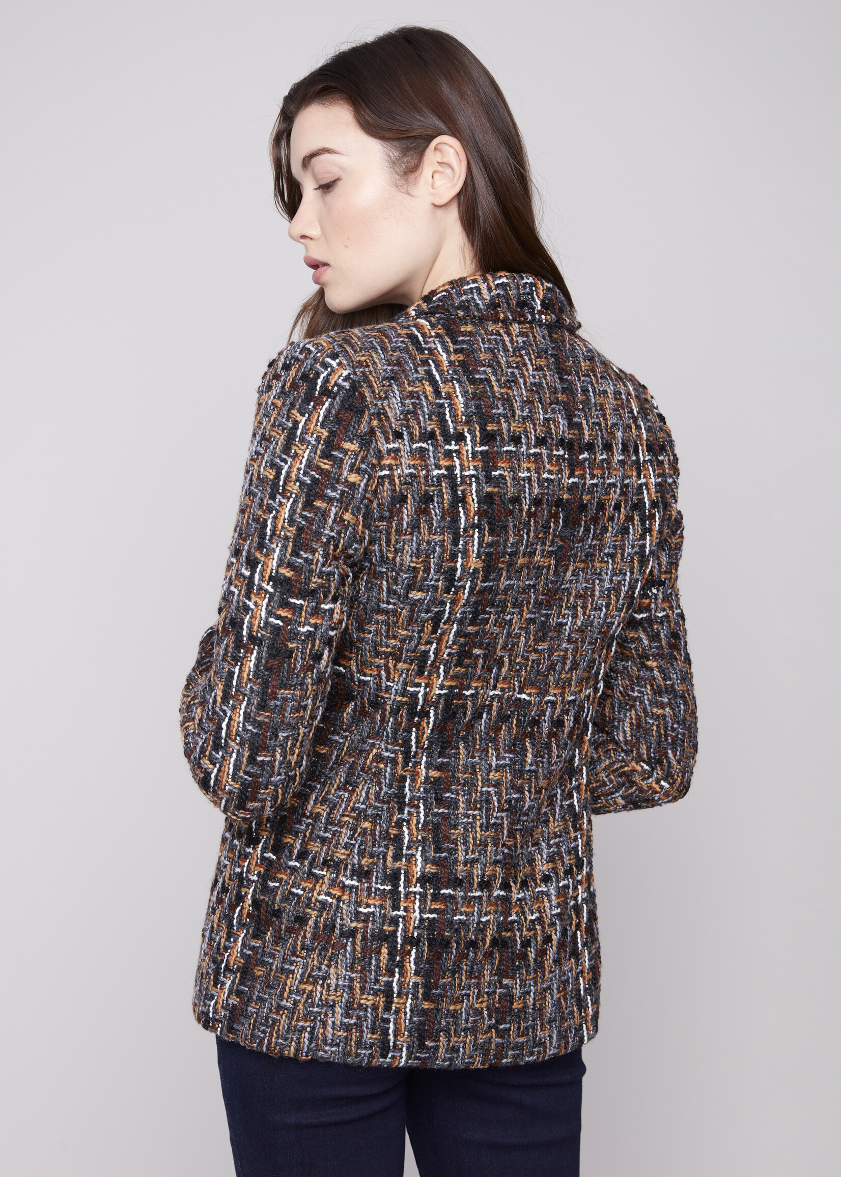 Charlie B Charlie B Tweed Gold Button Blazer