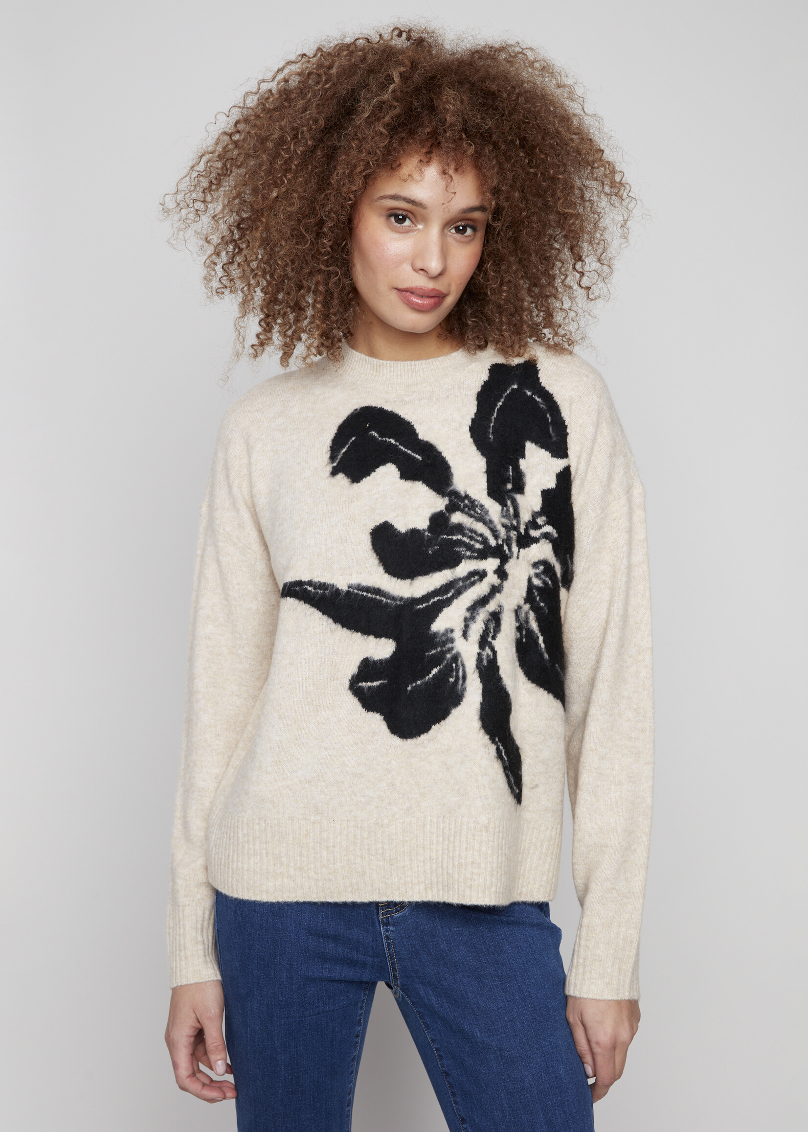 Charlie B Charlie B Abstract Printed Crew Sweater