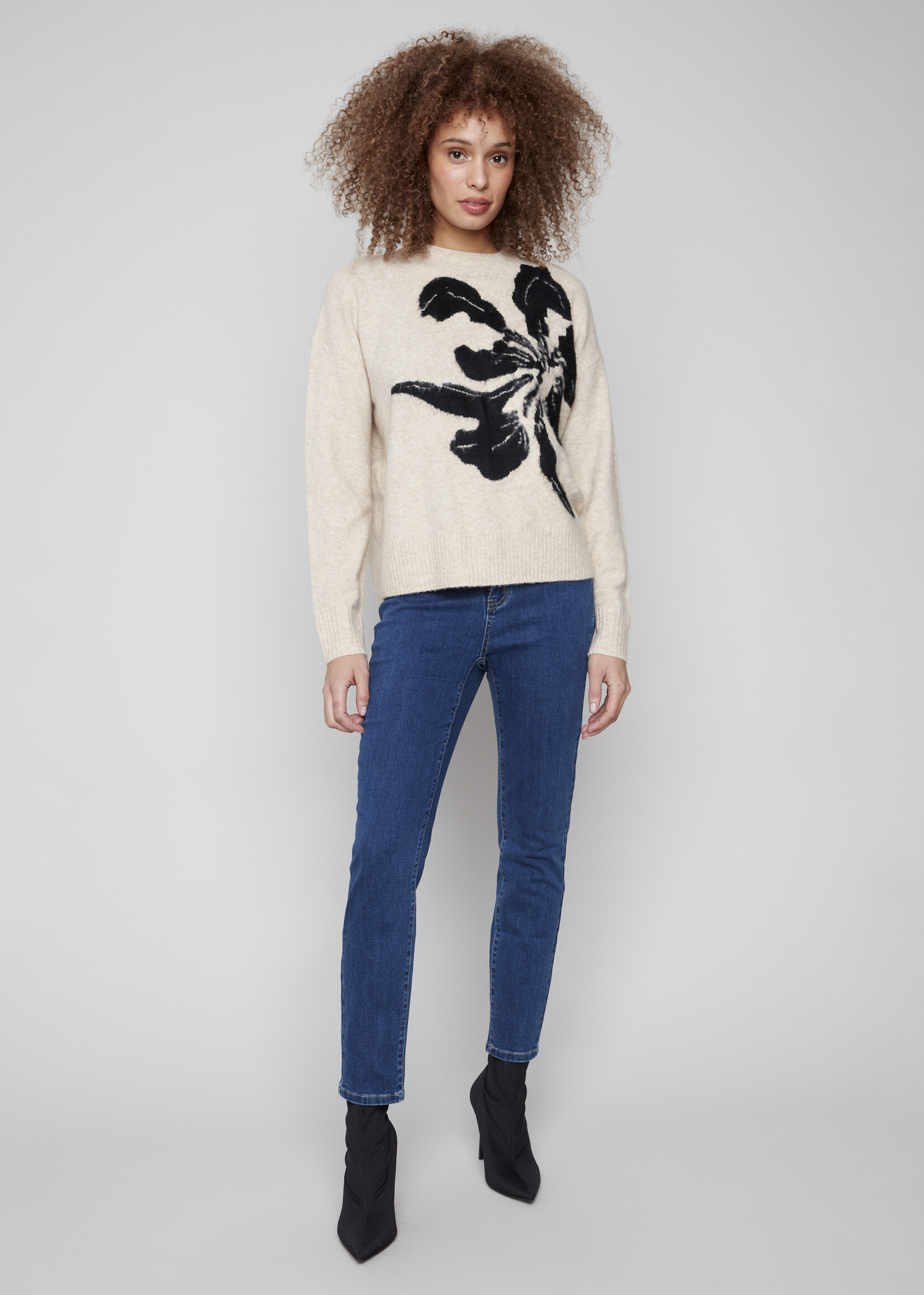 Charlie B Charlie B Abstract Printed Crew Sweater