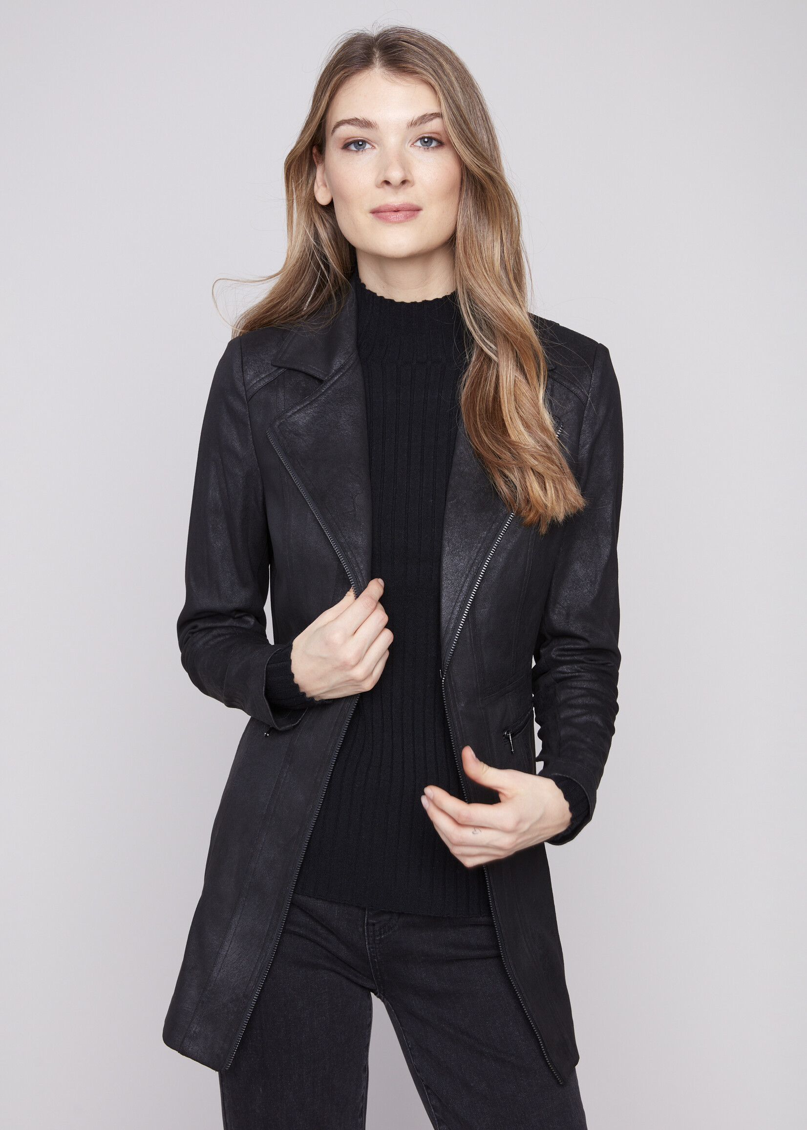 Charlie B Charlie B Faux Suede Long Jacket