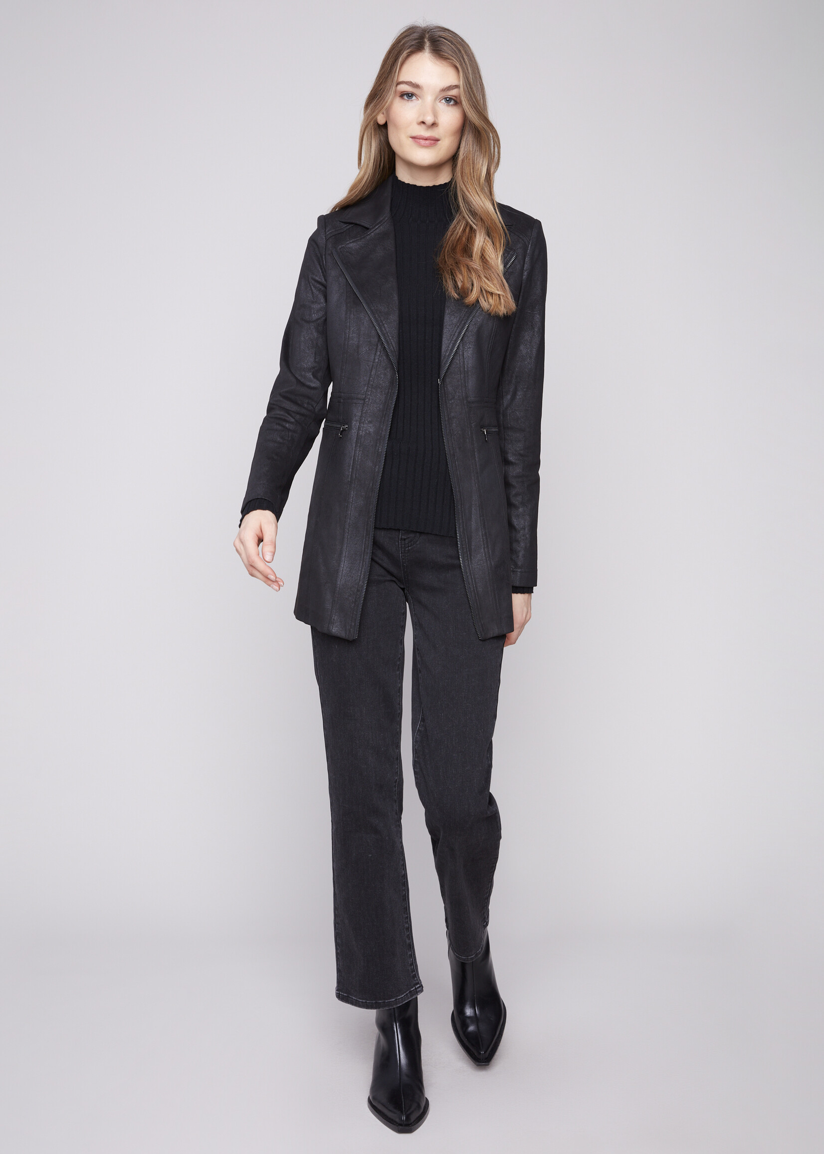 Charlie B Charlie B Faux Suede Long Jacket