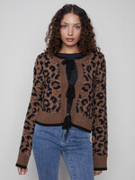 Charlie B Charlie B Bow Tie Animal Print Cardi