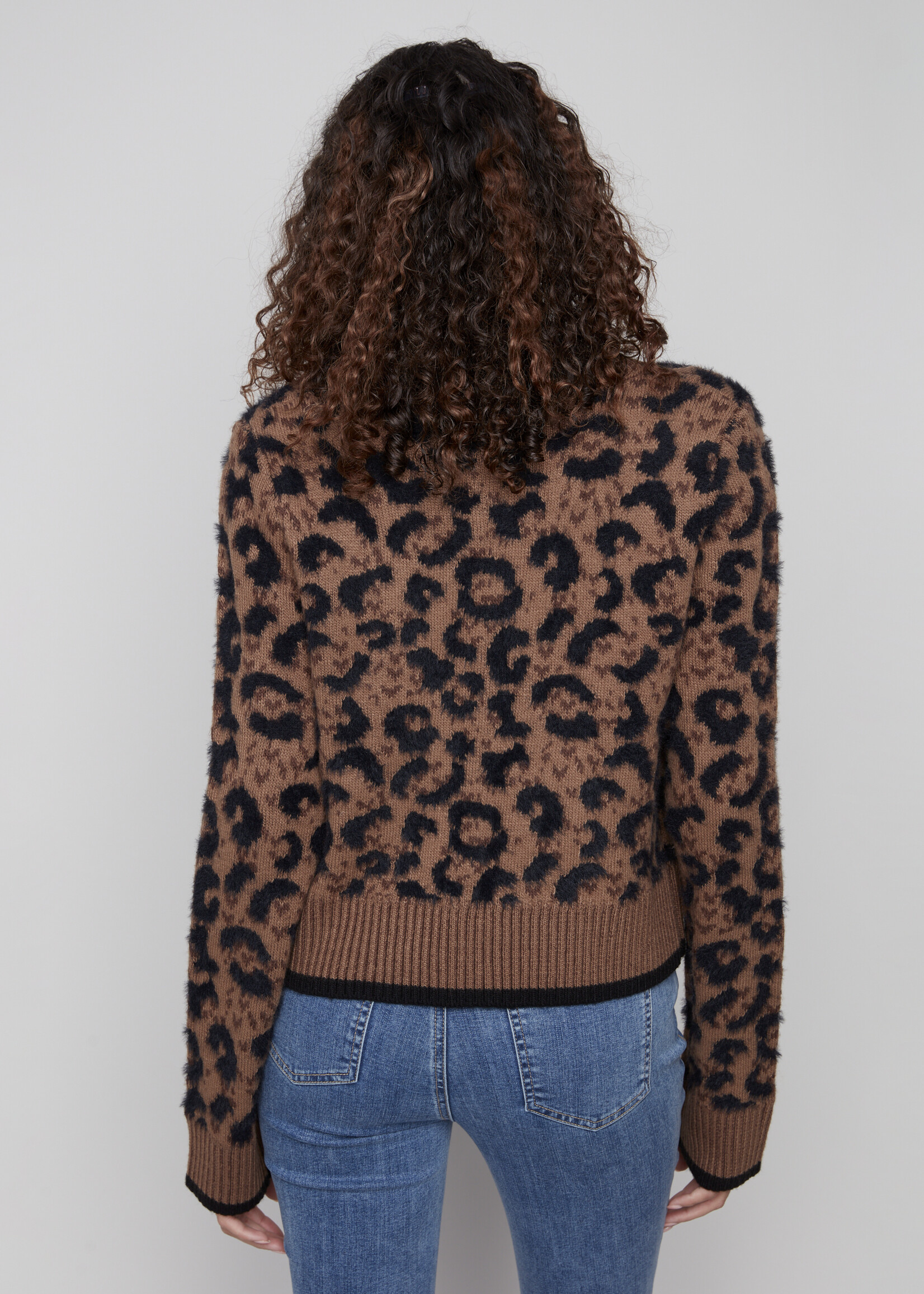 Charlie B Charlie B Bow Tie Animal Print Cardi