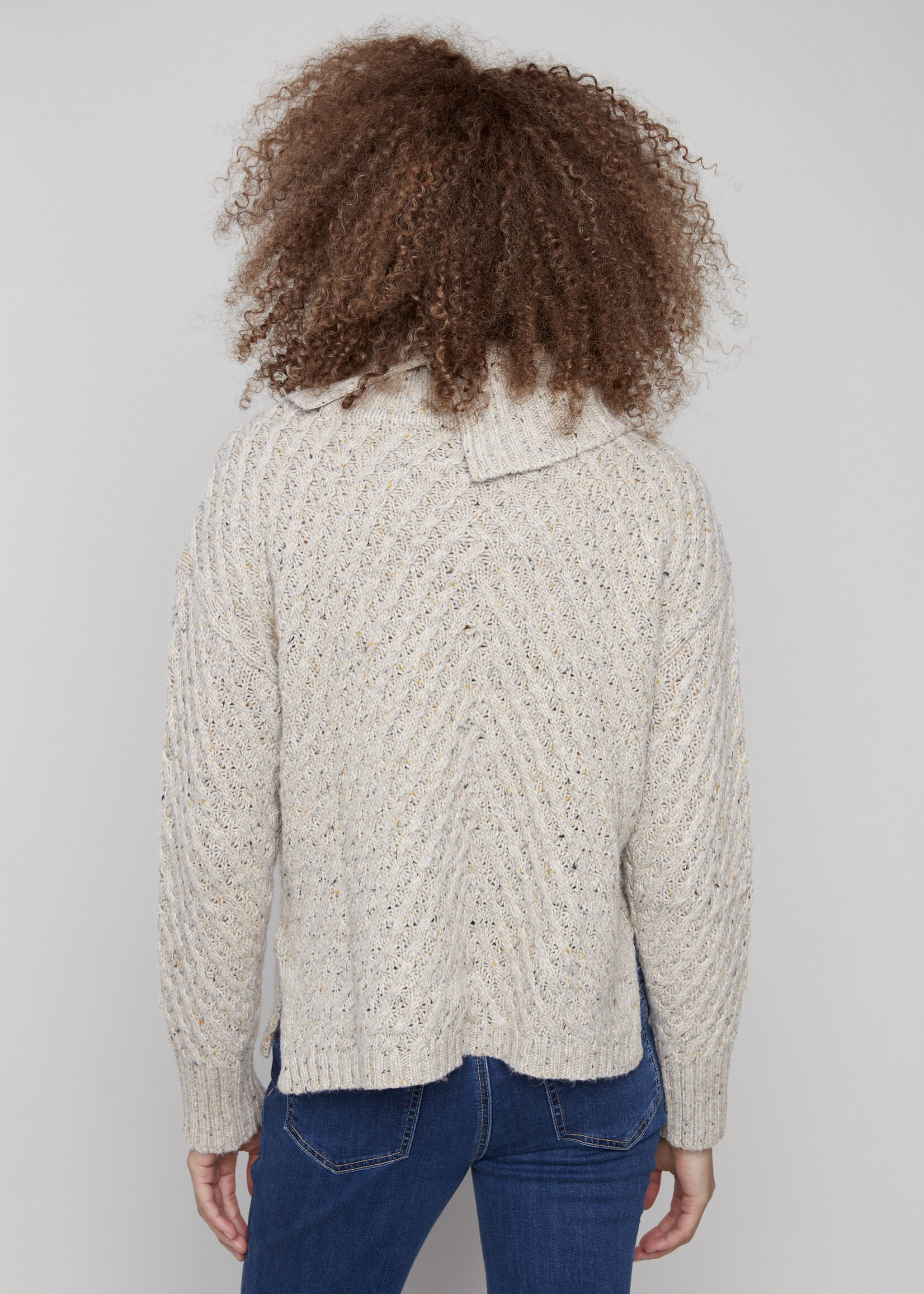 Charlie B Charlie B  Diagonal Cable Cowl Sweater