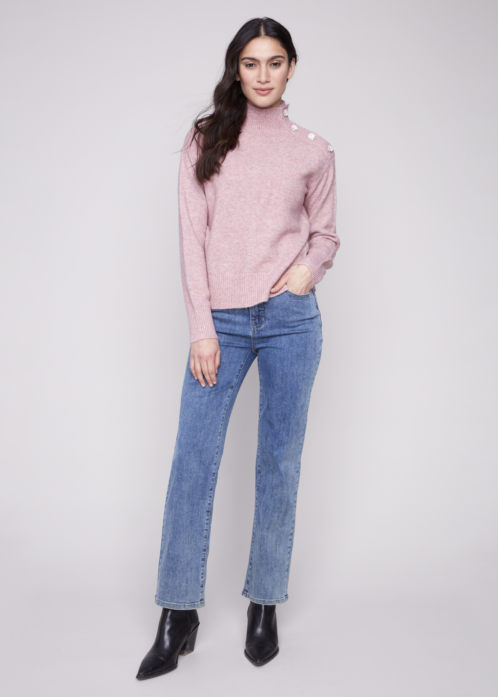Charlie B Charlie B  Mock Neck Sweater