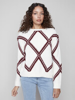 Charlie B Charlie B  Diamond Intarsia Crew Sweater