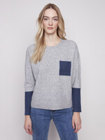 Charlie B Charlie B Contrast Front Pocket Sweater