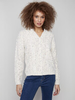 Charlie B Charlie B Vneck Flex Yarn Sweater