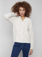 Charlie B Charlie B Vneck Flex Yarn Sweater