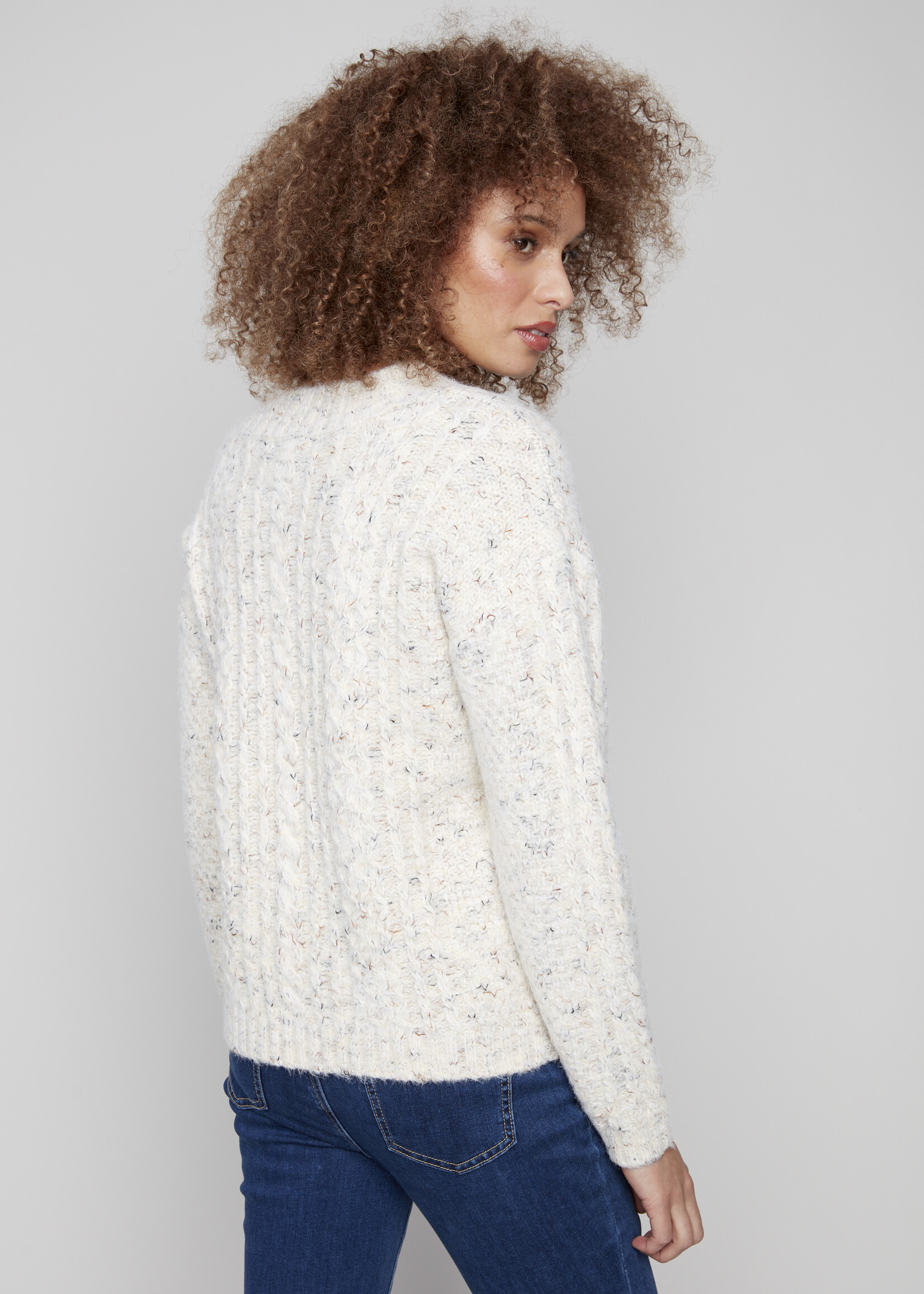 Charlie B Charlie B Vneck Flex Yarn Sweater