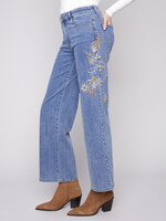 Charlie B Charlie B Flower Sequins Wide Leg Jeans