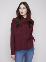 Charlie B Charlie B Cowl Neck Side Tie Sweater
