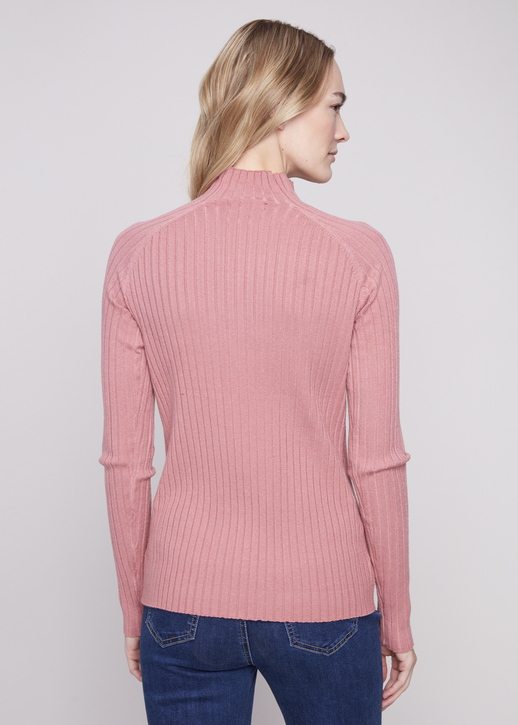 Charlie B Charlie B Ribbed Mock Neck Sweater