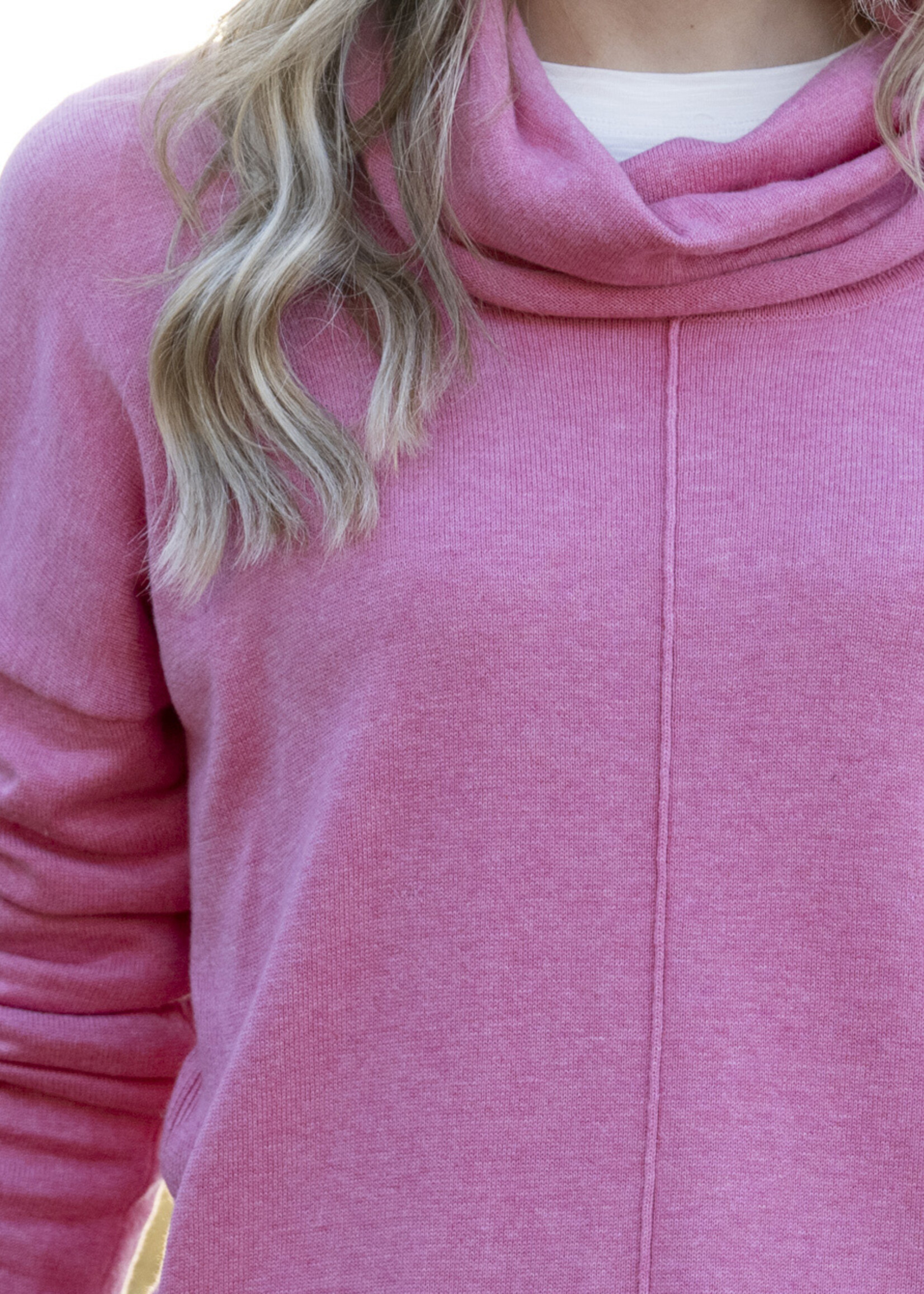 Marble Fashion Designs Marble Tie Hem Cowl Neck Sweater