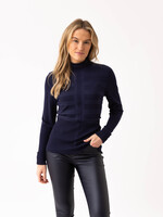 Marble Fashion Designs Marble Striped Detail Crew Sweater