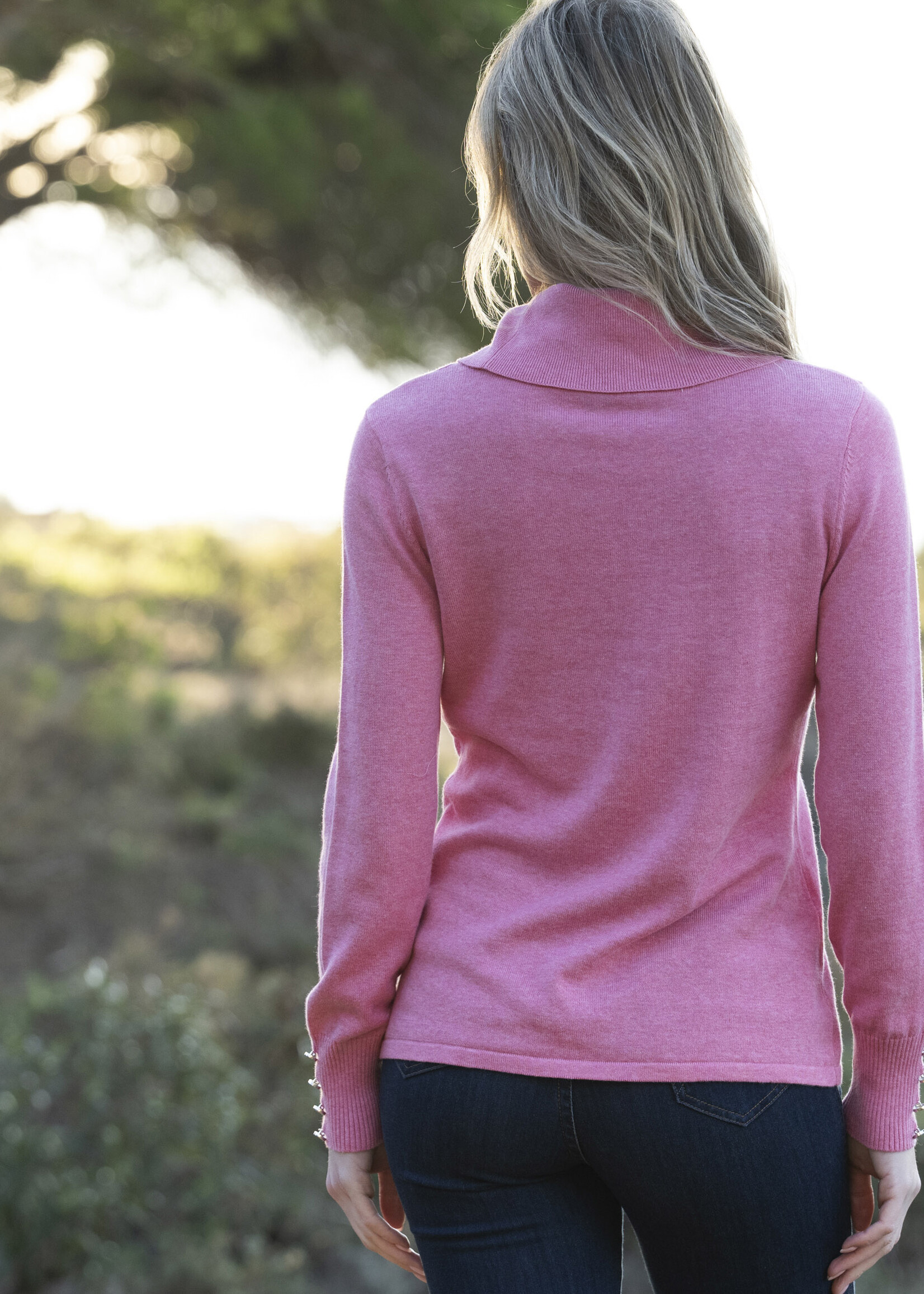 Marble Fashion Designs Marble  Relaxed Fit Cowl Neck Sweater