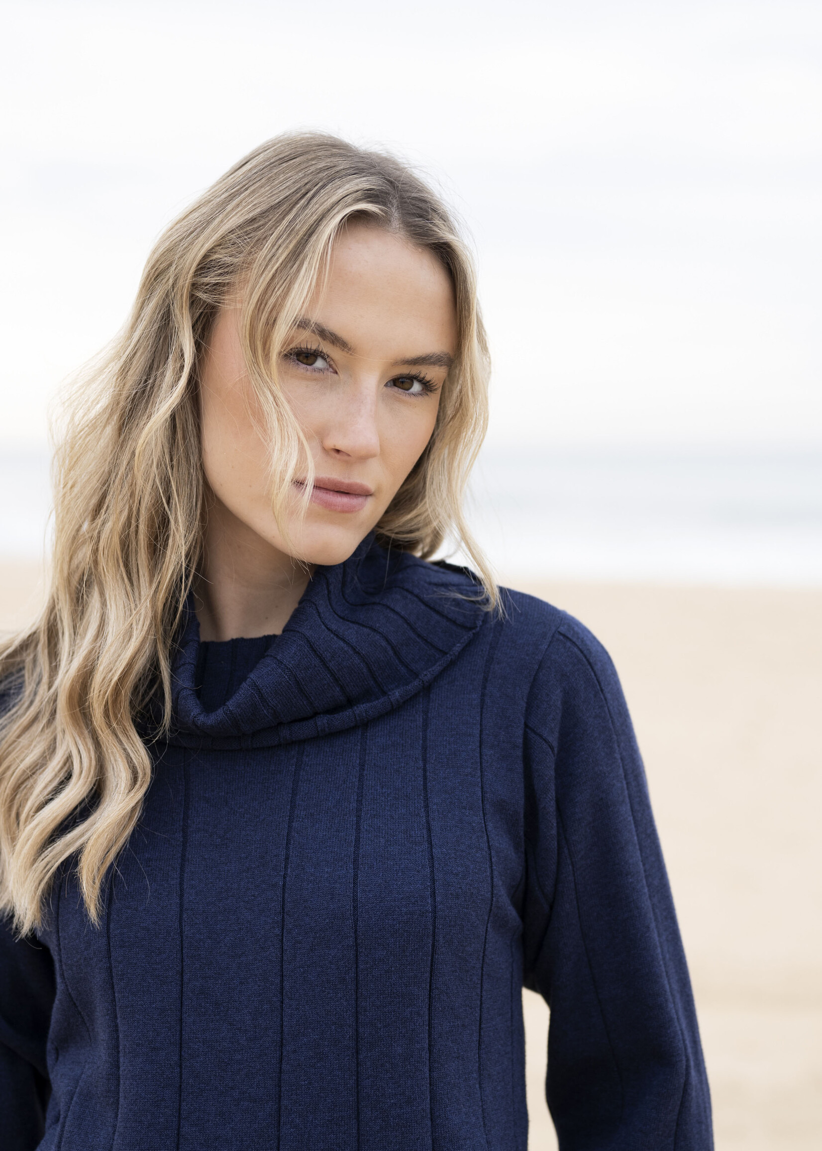 Marble Fashion Designs Marble Relaxed Fit Cowl Neck Sweater