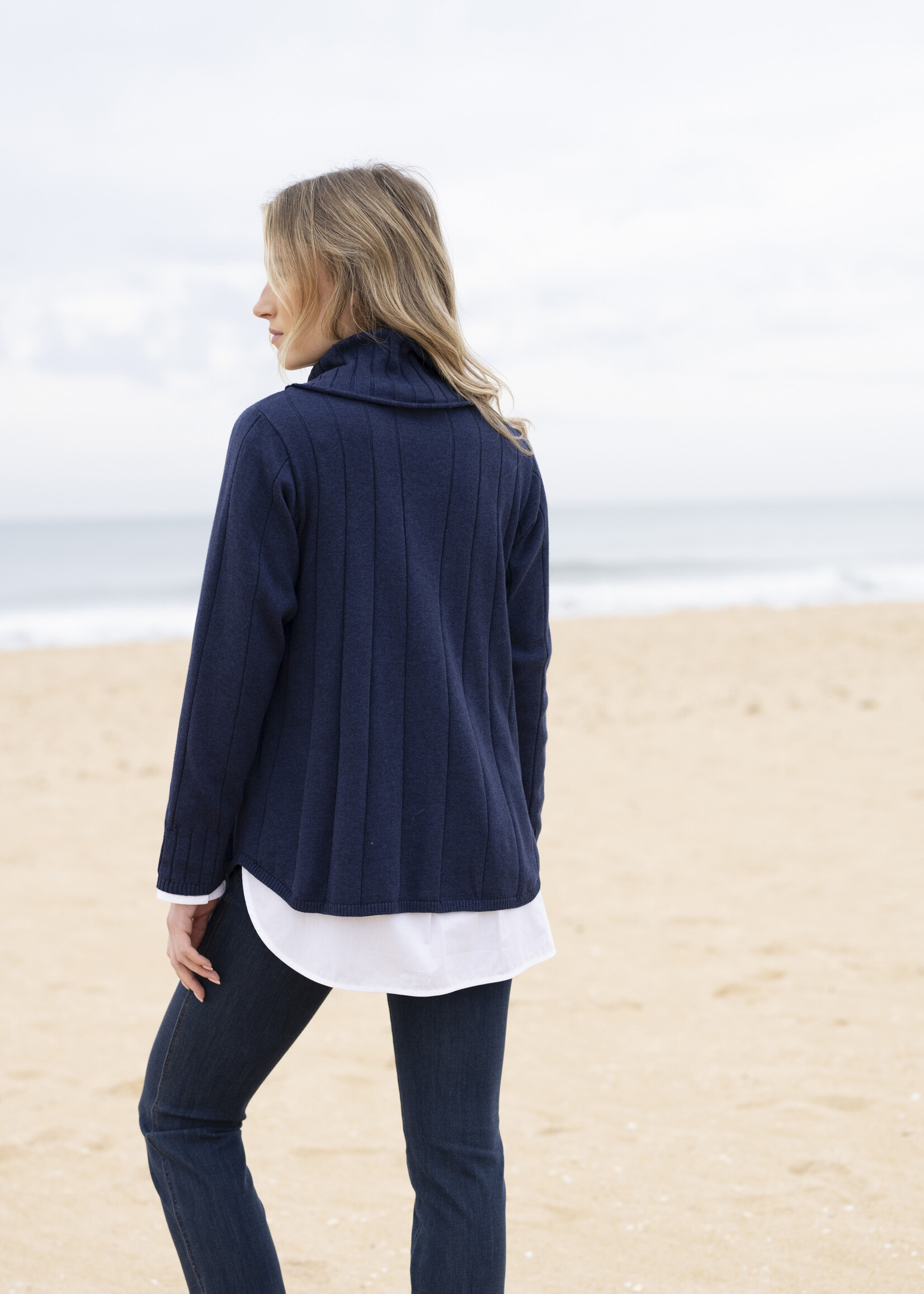 Marble Fashion Designs Marble Relaxed Fit Cowl Neck Sweater