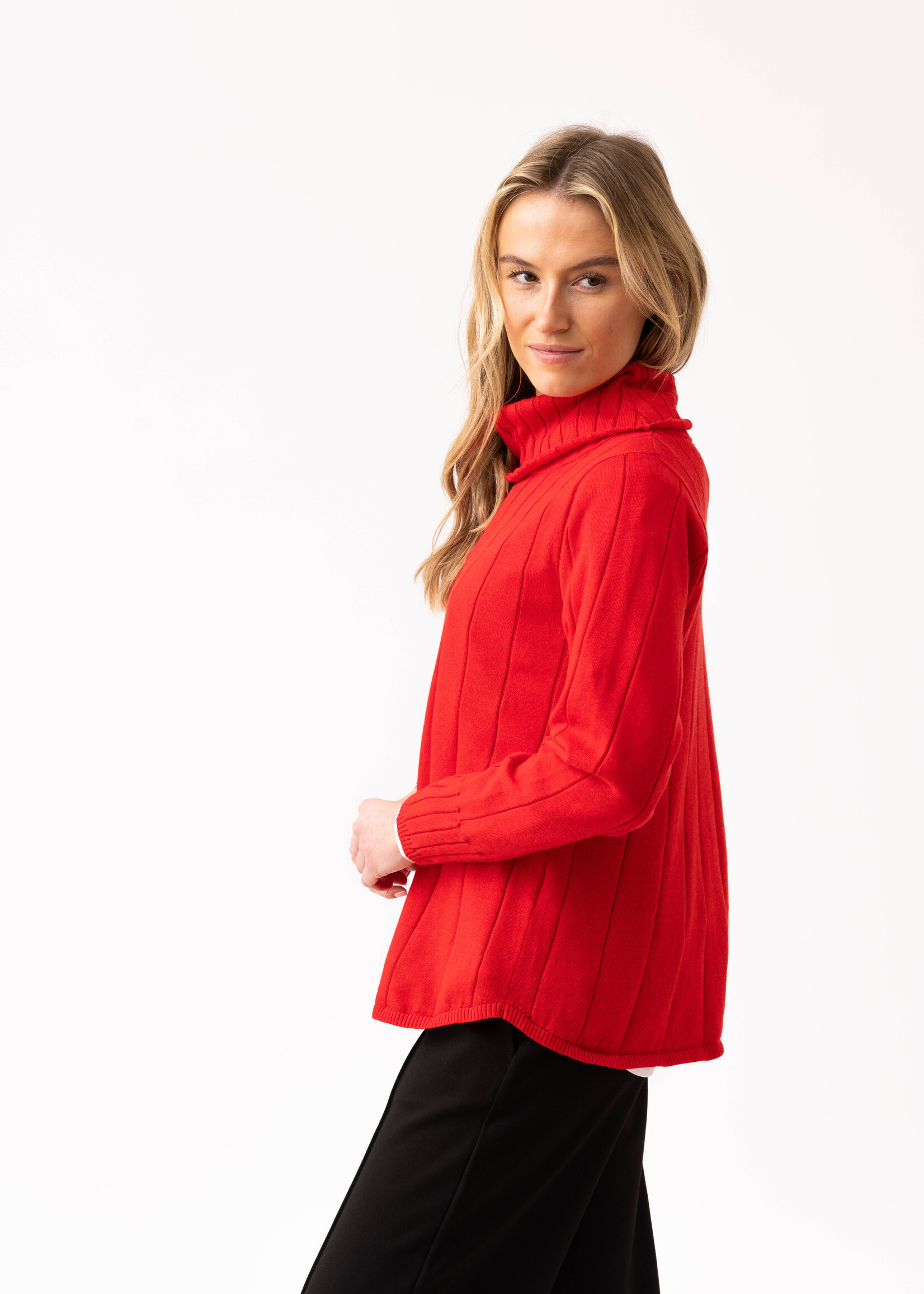 Marble Fashion Designs Marble Relaxed Fit Cowl Neck Sweater