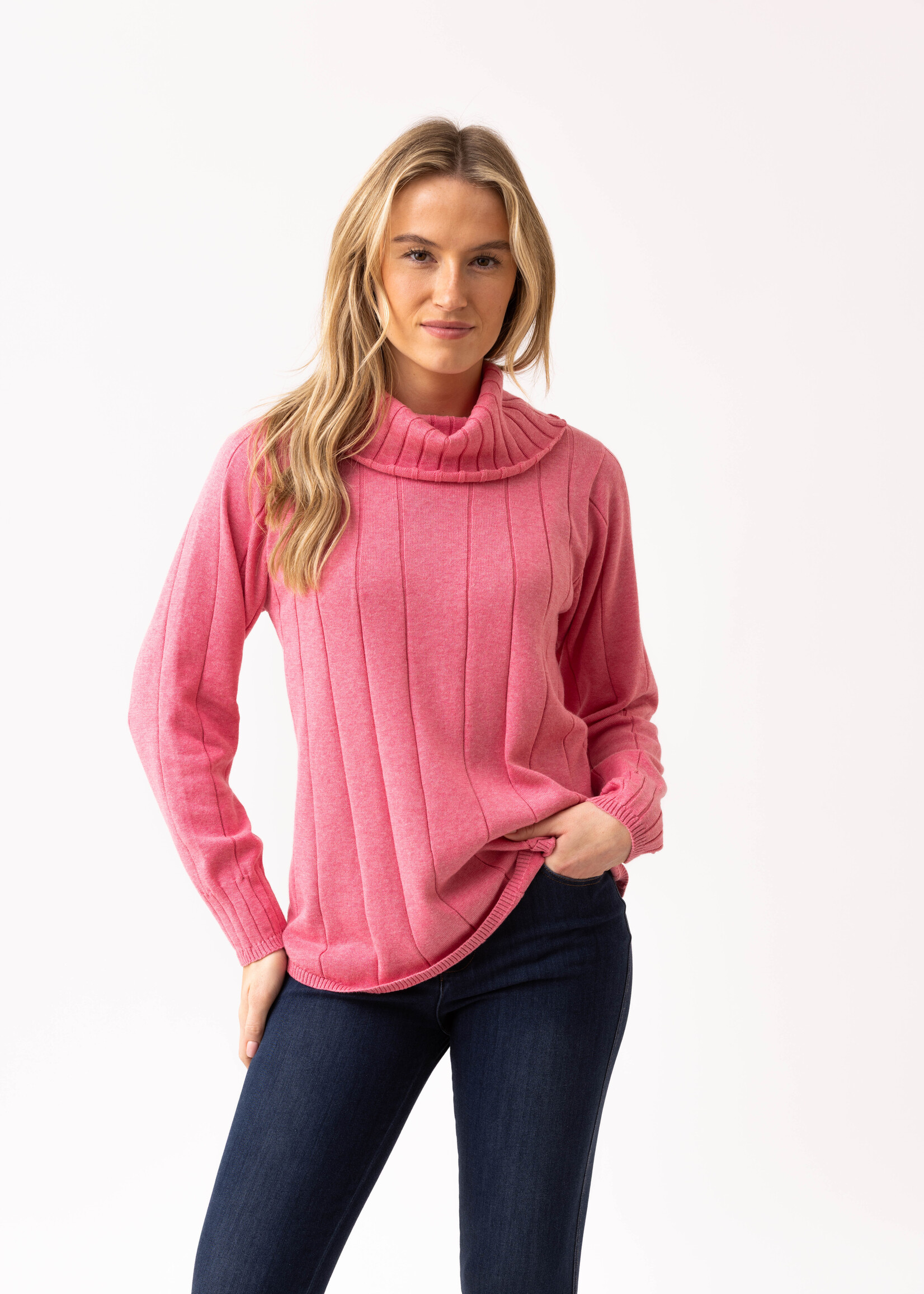 Marble Fashion Designs Marble Relaxed Fit Cowl Neck Sweater