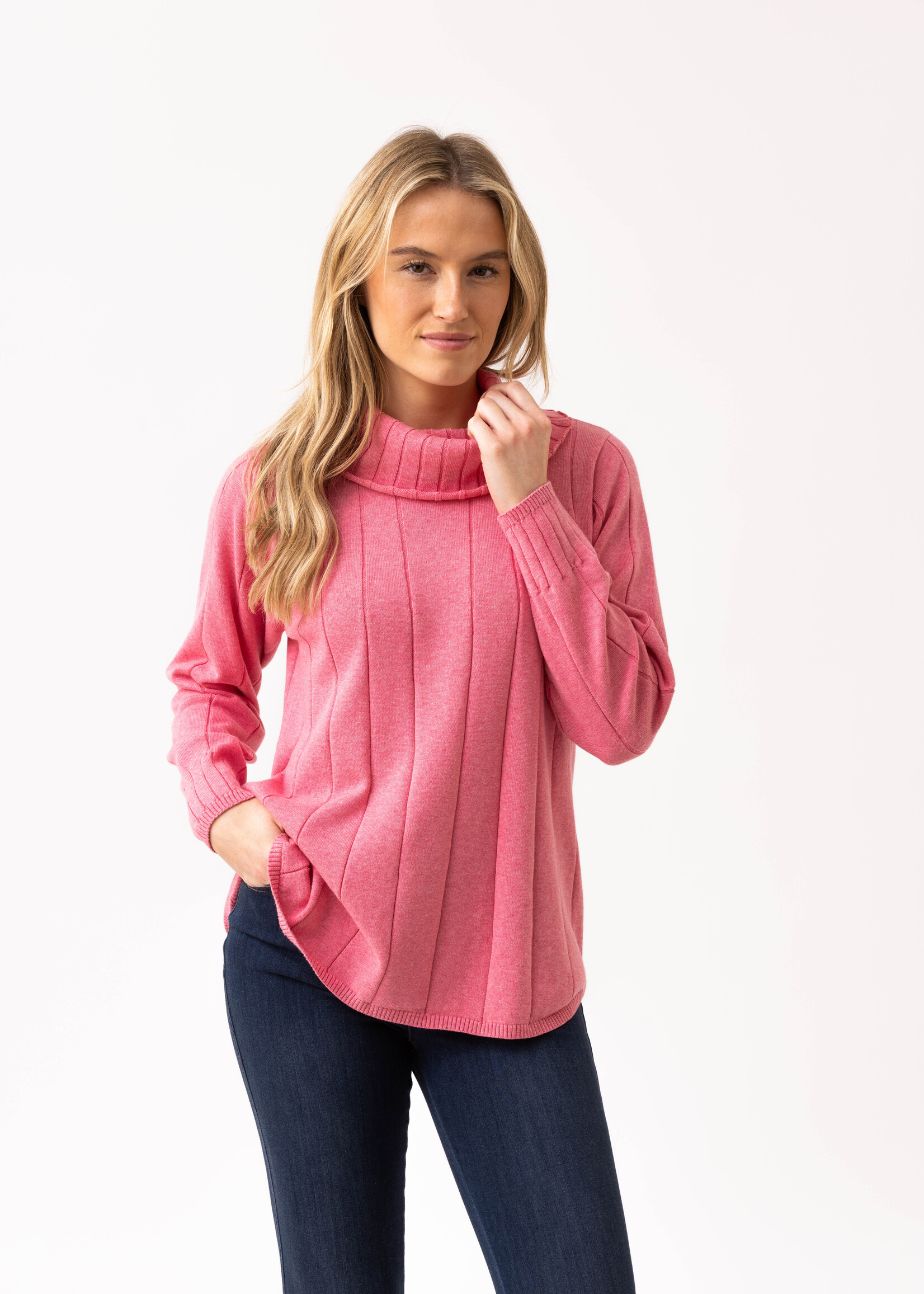 Marble Fashion Designs Marble Relaxed Fit Cowl Neck Sweater