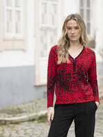 Marble Fashion Designs Marble Animal Print Zip Sweater