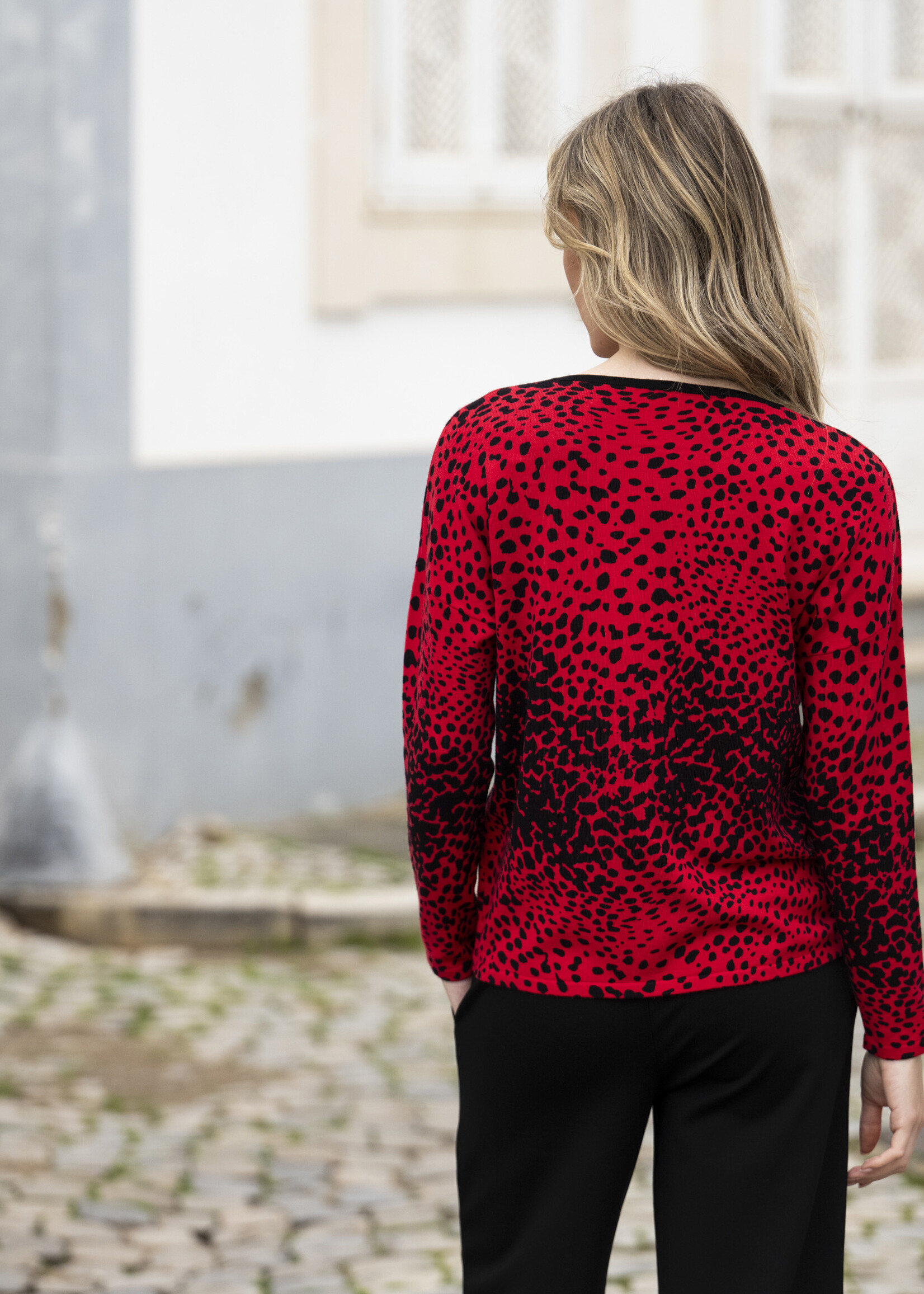 Marble Fashion Designs Marble Animal Print Zip Sweater