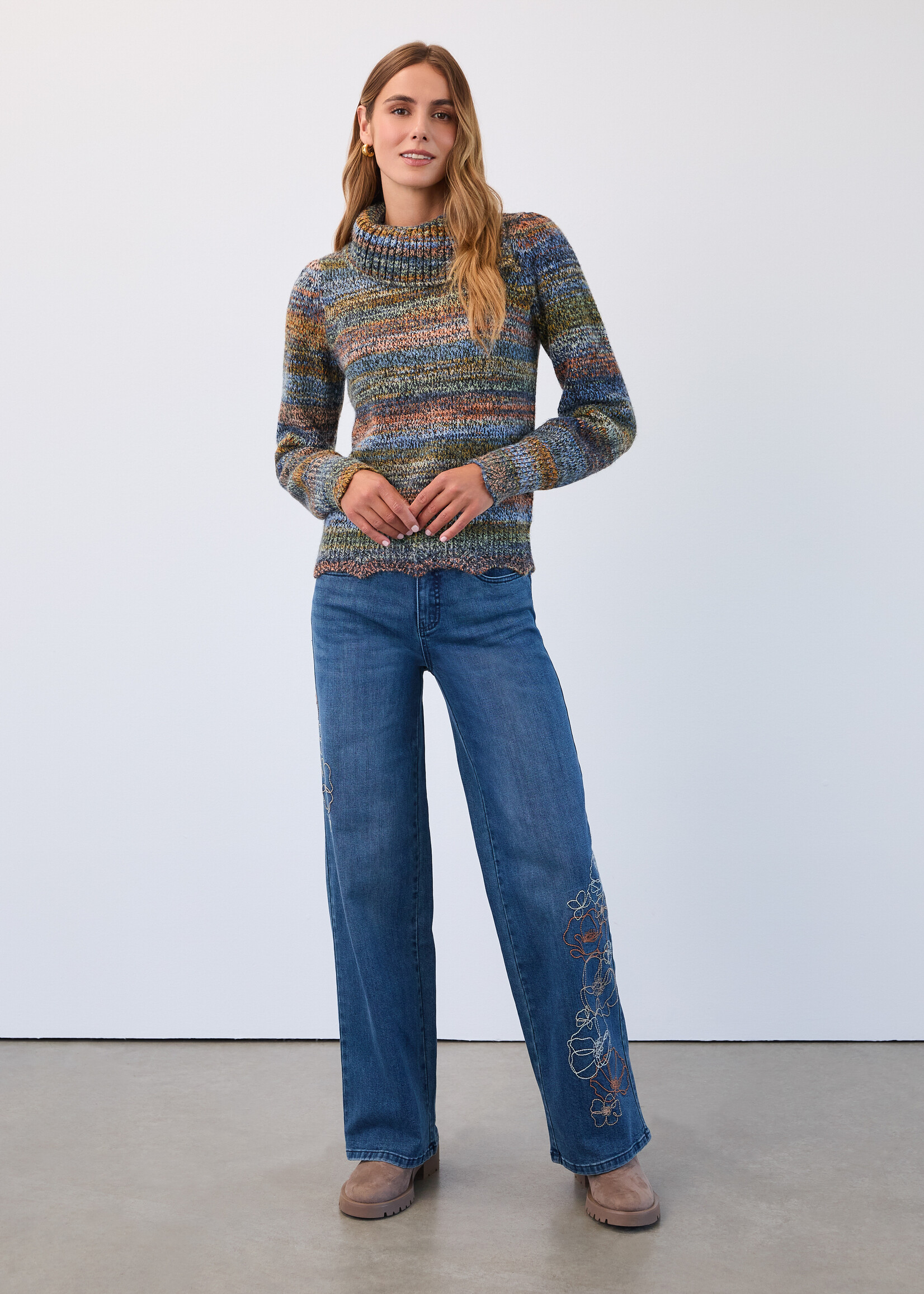 French Dressing Jeans FDJ Cowl Neck Sweater