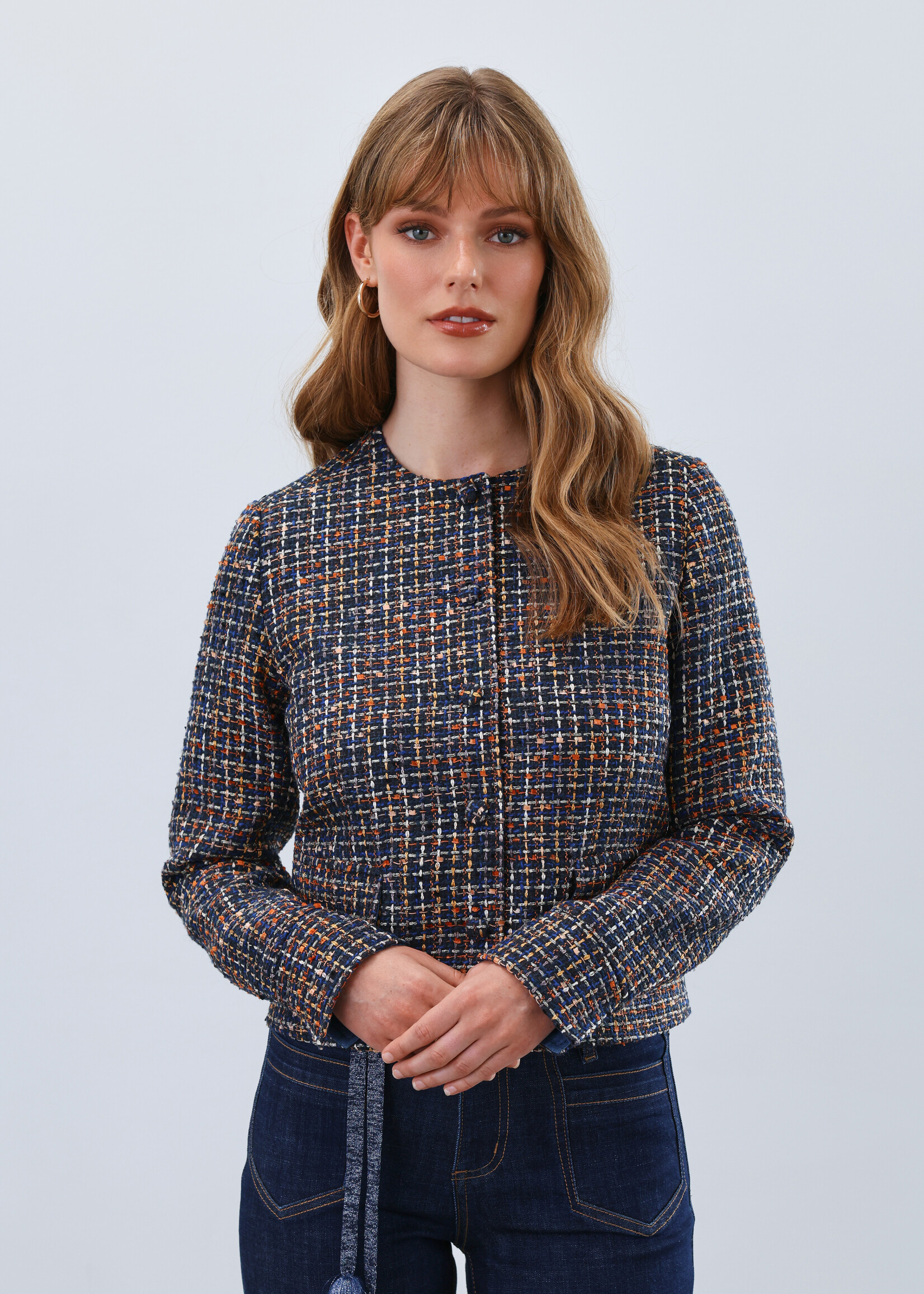 French Dressing Jeans FDJ Tweed Collarless Jacket